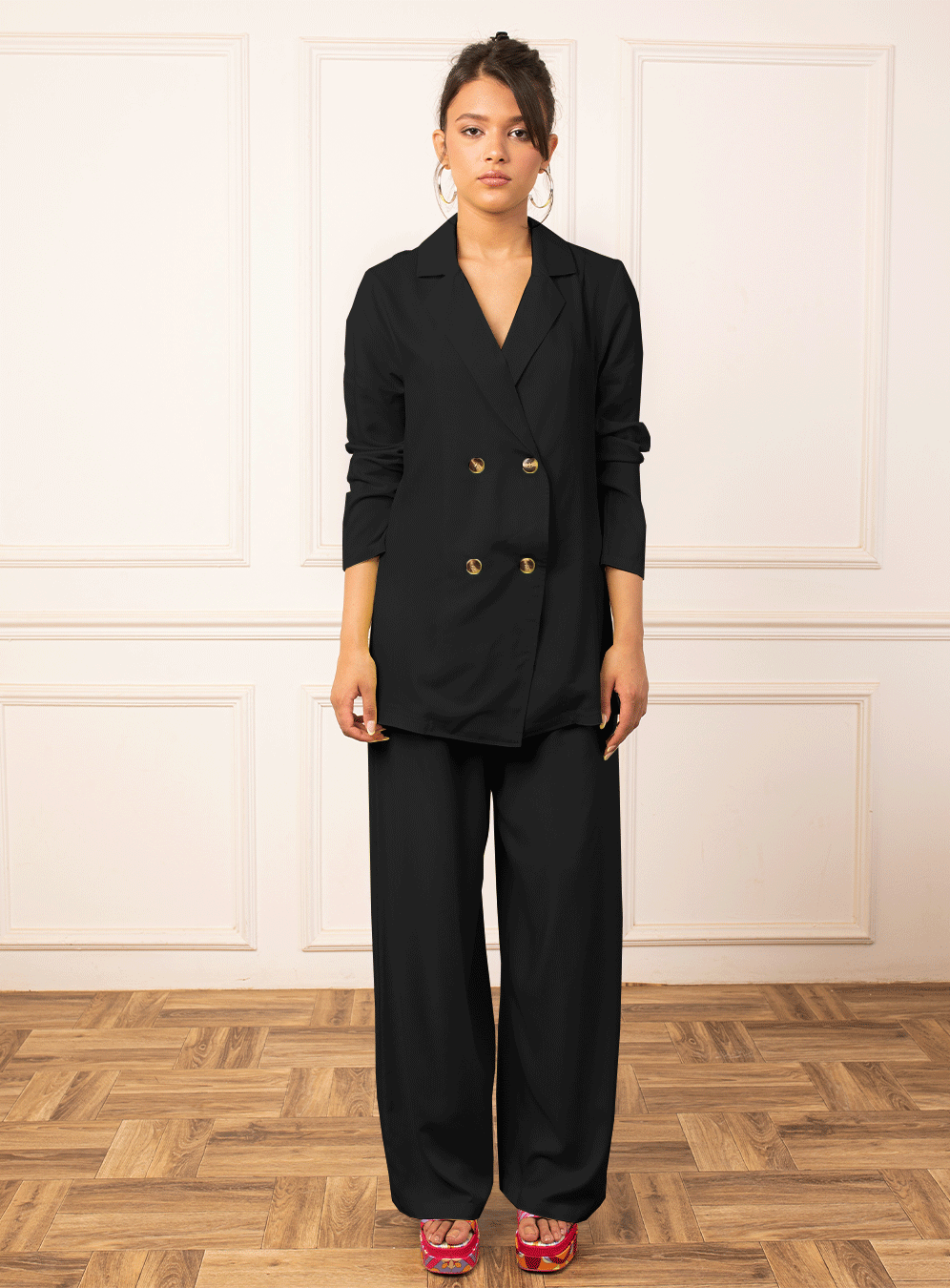 Double Button Set In Black