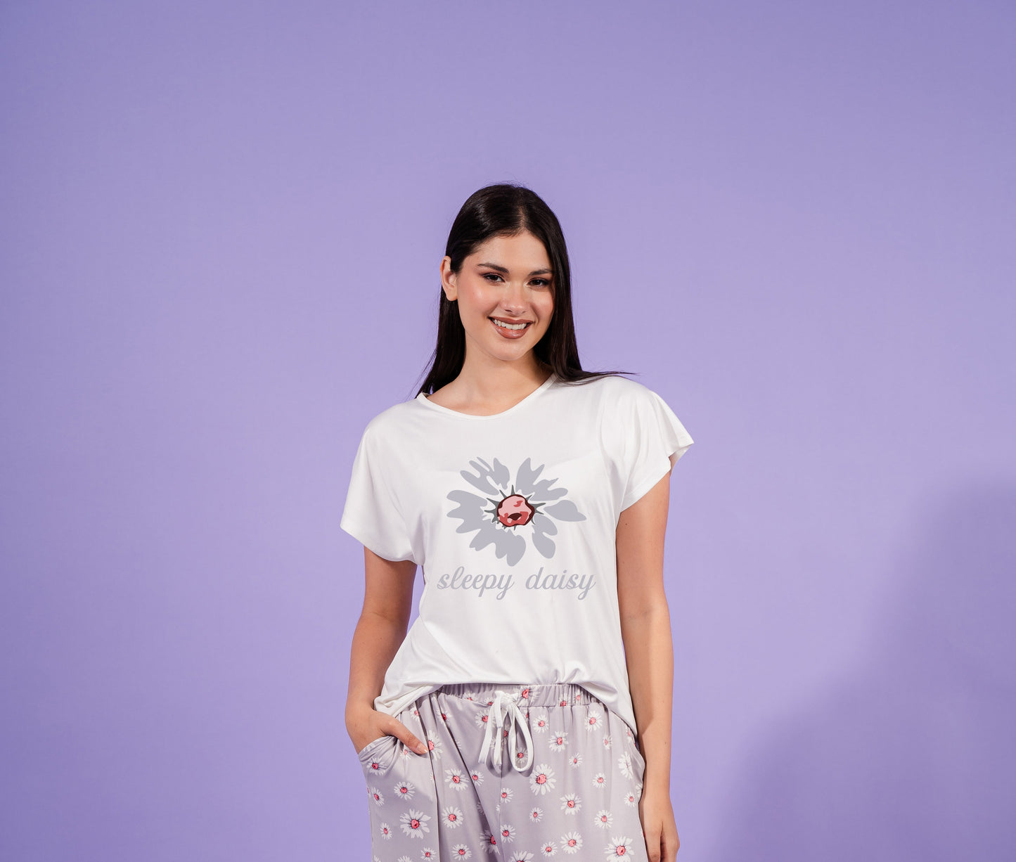 Daisy Flower T-Shirt| Grey