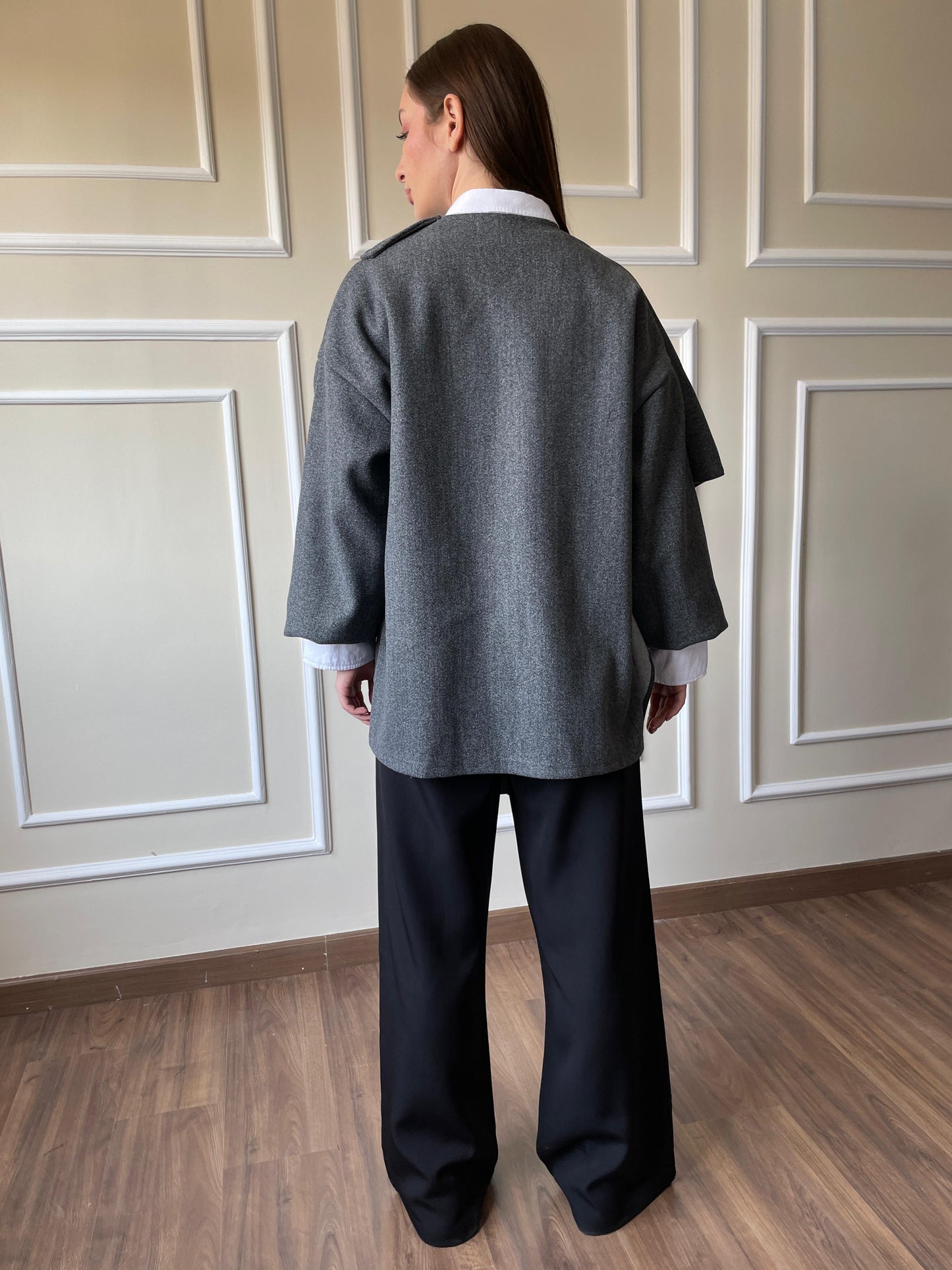 Scarf Jacket In Gray