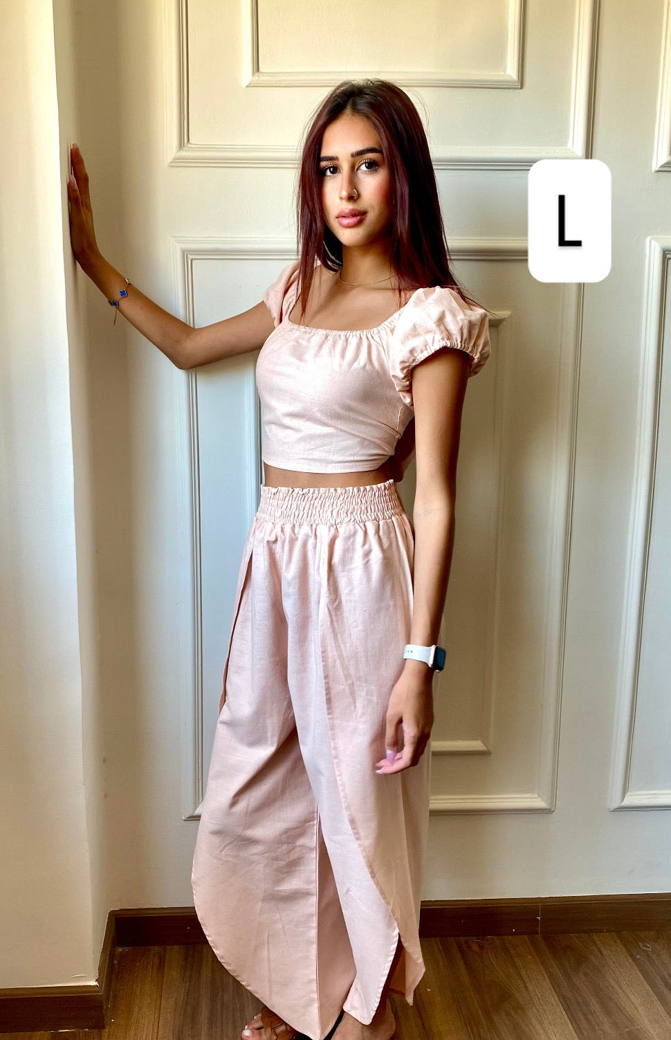 Linen Split Pants Beach Set