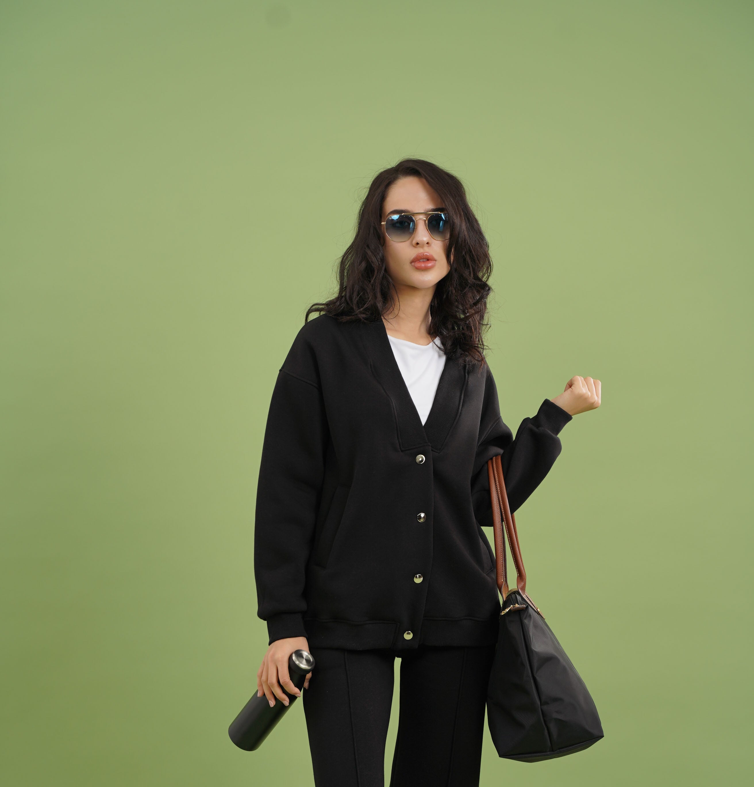 Dropped Shoulder Button Jacket