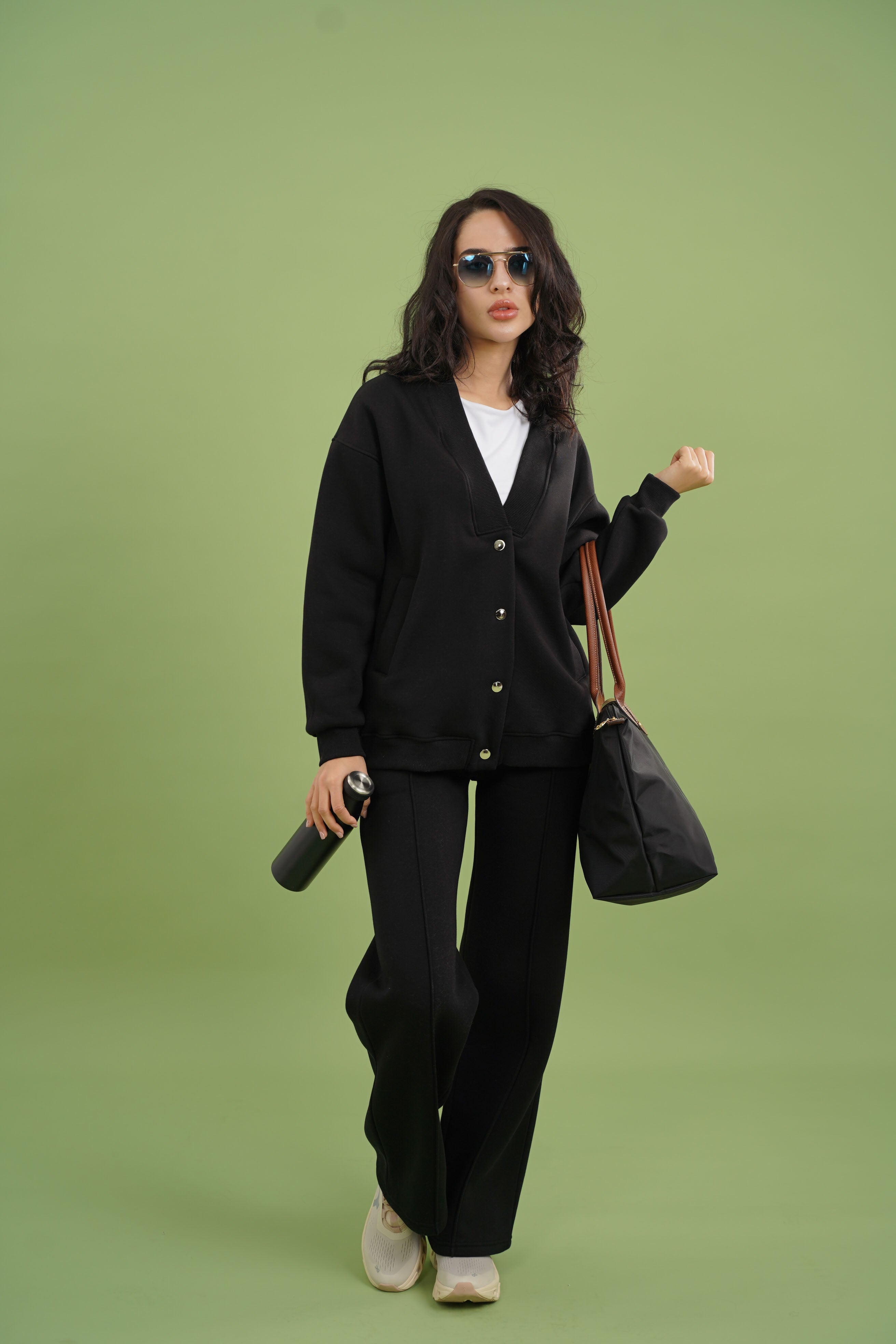 Dropped Shoulder Button Jacket