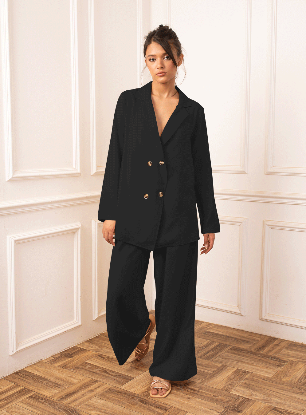 Double Button Set In Black