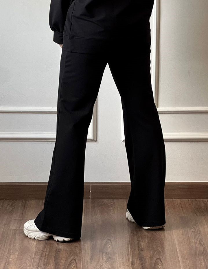 Wide-Leg Pants With Patch In Black