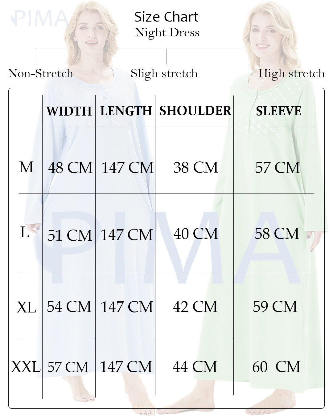 Embroidered Night Gown In Baby Blue