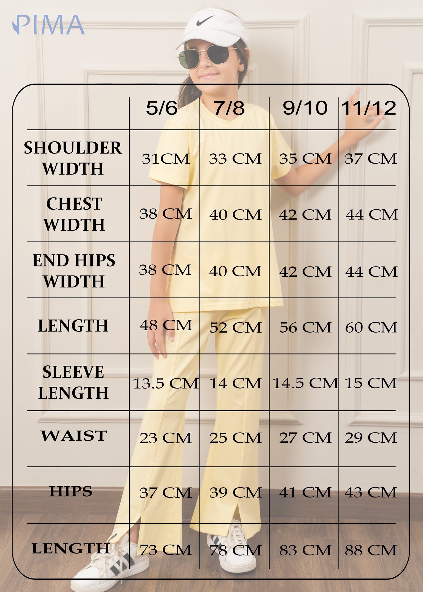 Girls Split Hem Flare Set l Yellow