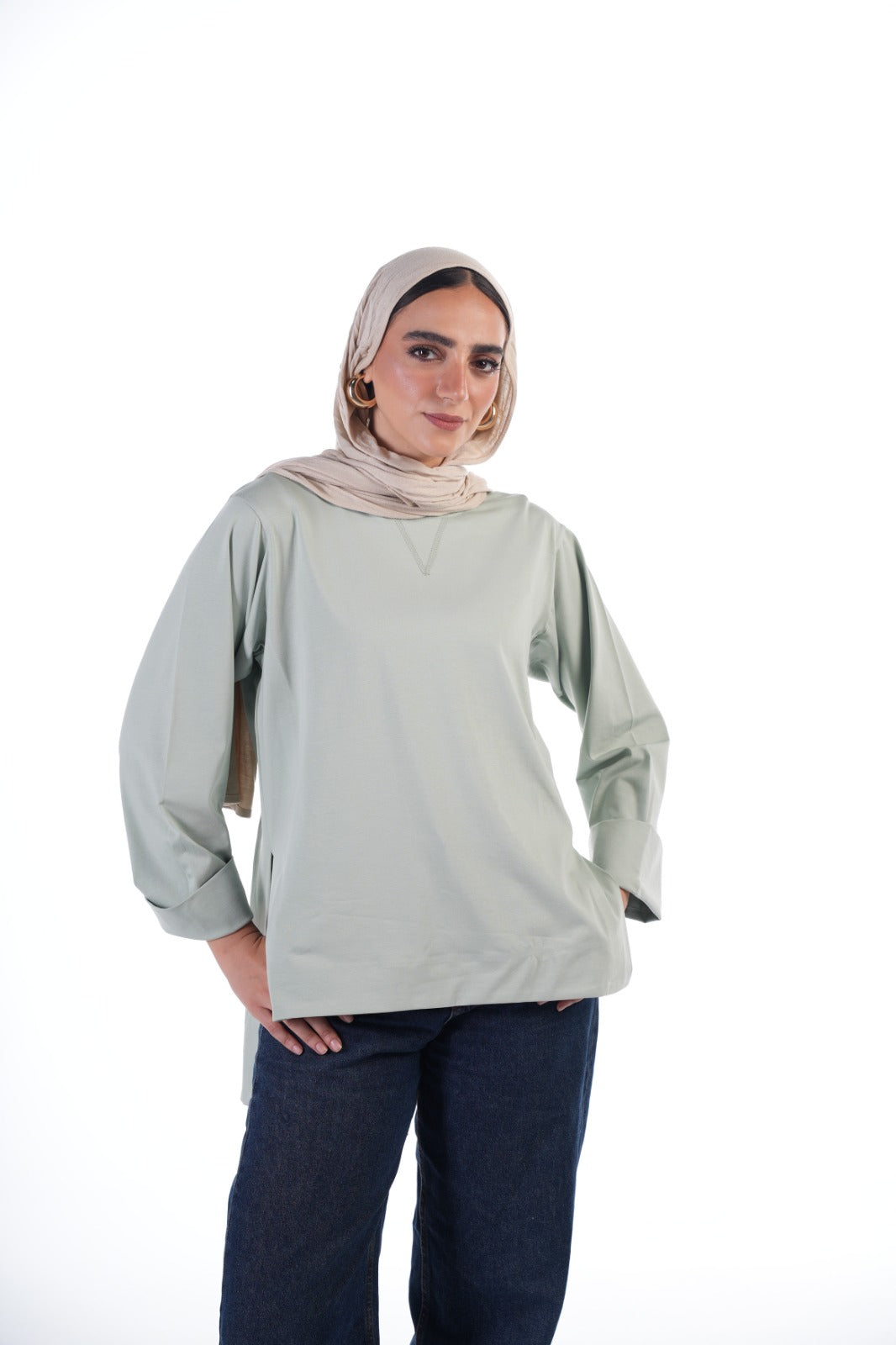 Folded Sleeves T-Shirt