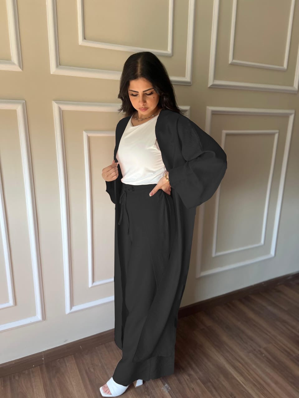 Warrped Trouser Set |Black