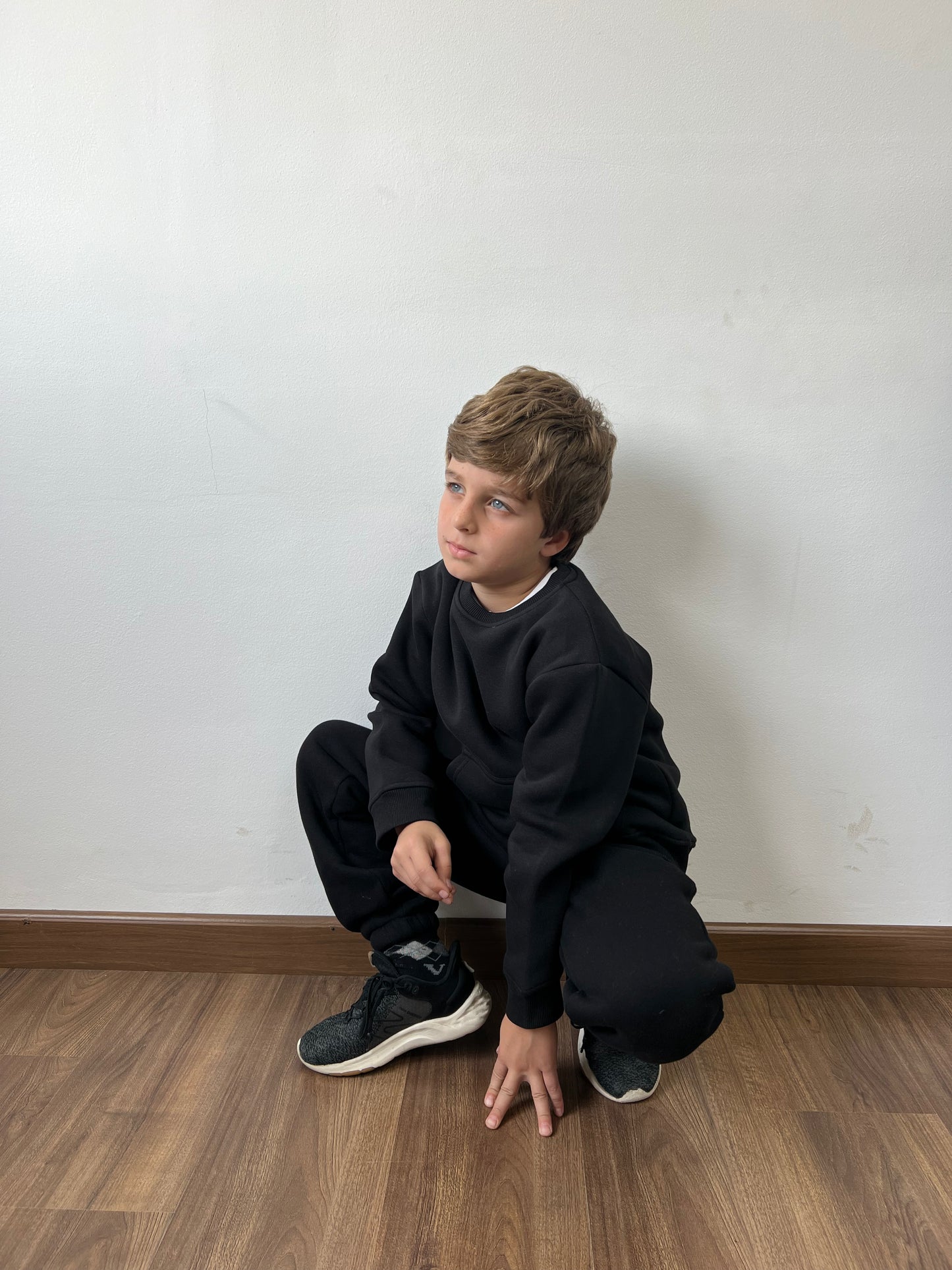 Patched Sweatshirt Set In Black