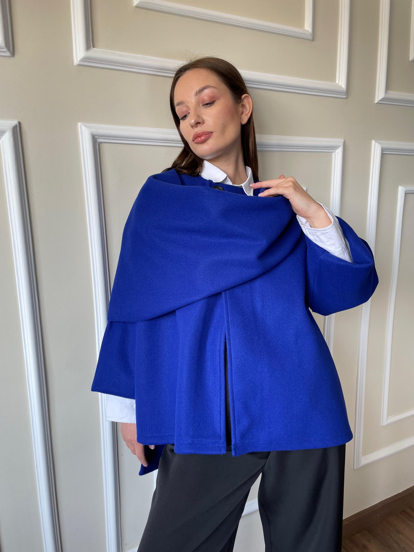 Scarf Jacket In Royal-Blue