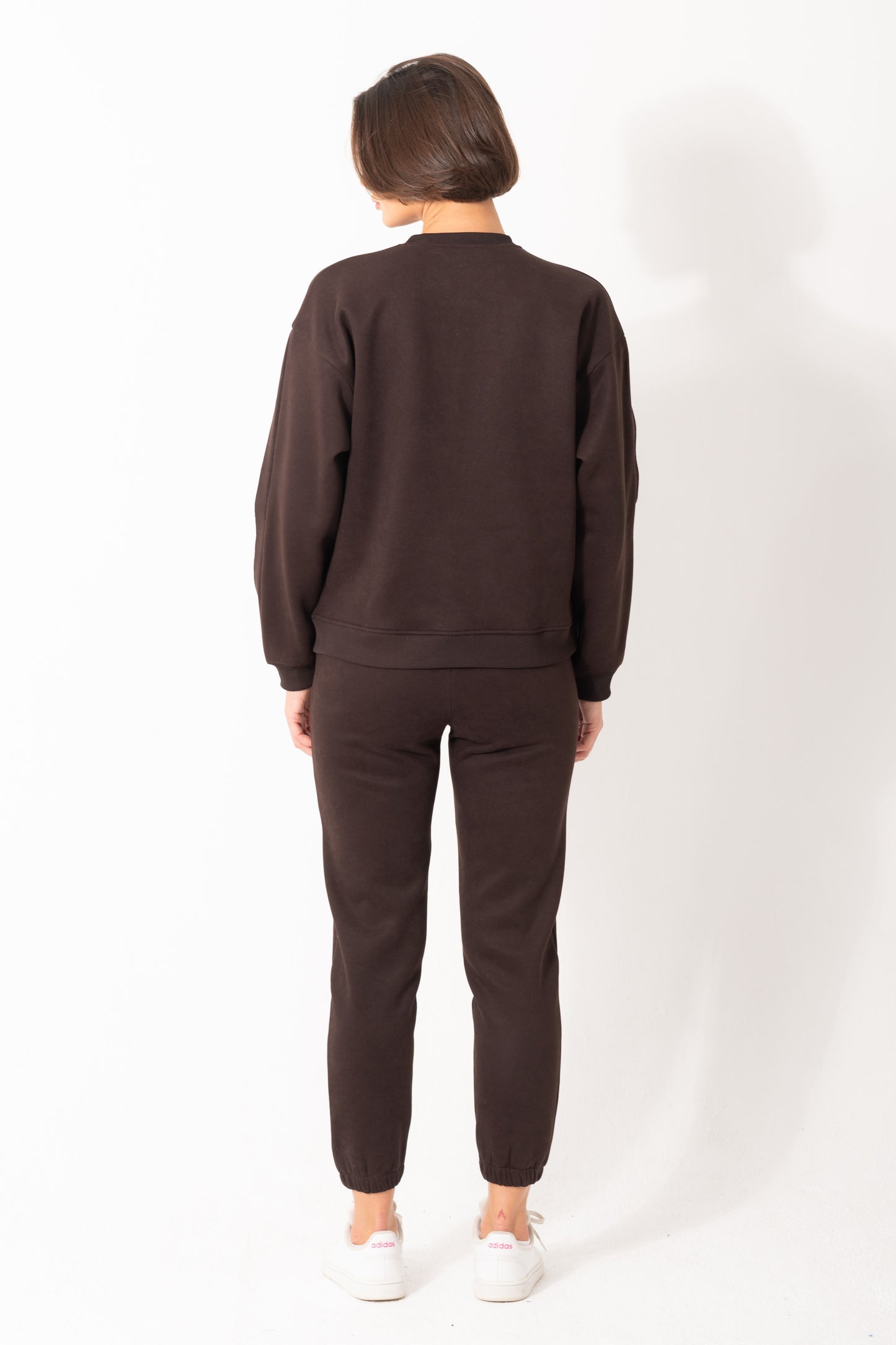 Ruffled Sleeves Tracksuit In Brown