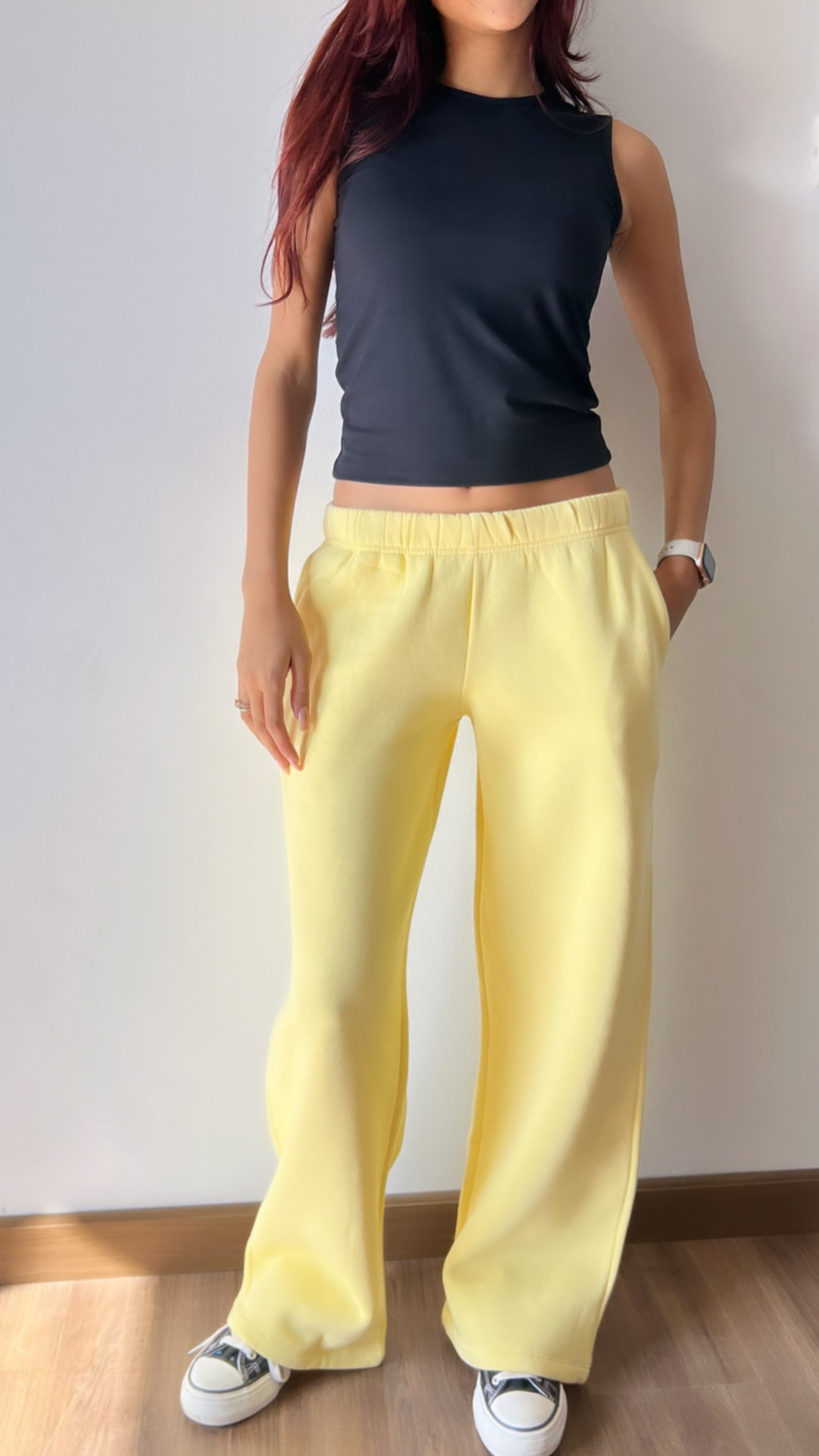 Flare Wide-Leg SweatPants | Yellow