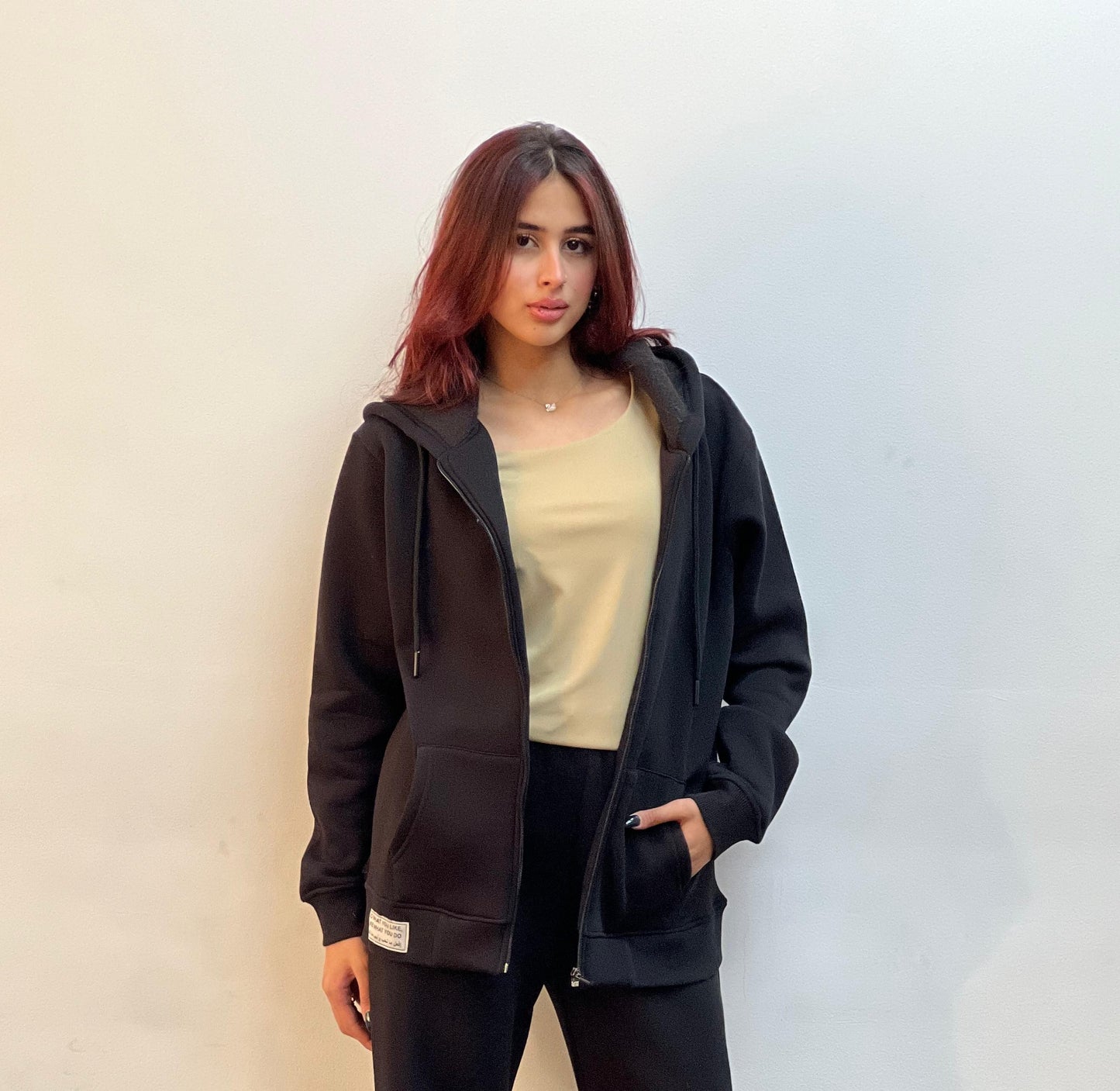Melton Hooded Jacket In Black