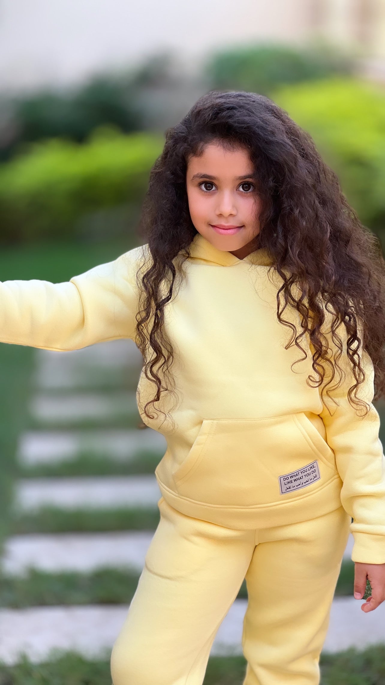 Melton Hoodie Set In Yellow