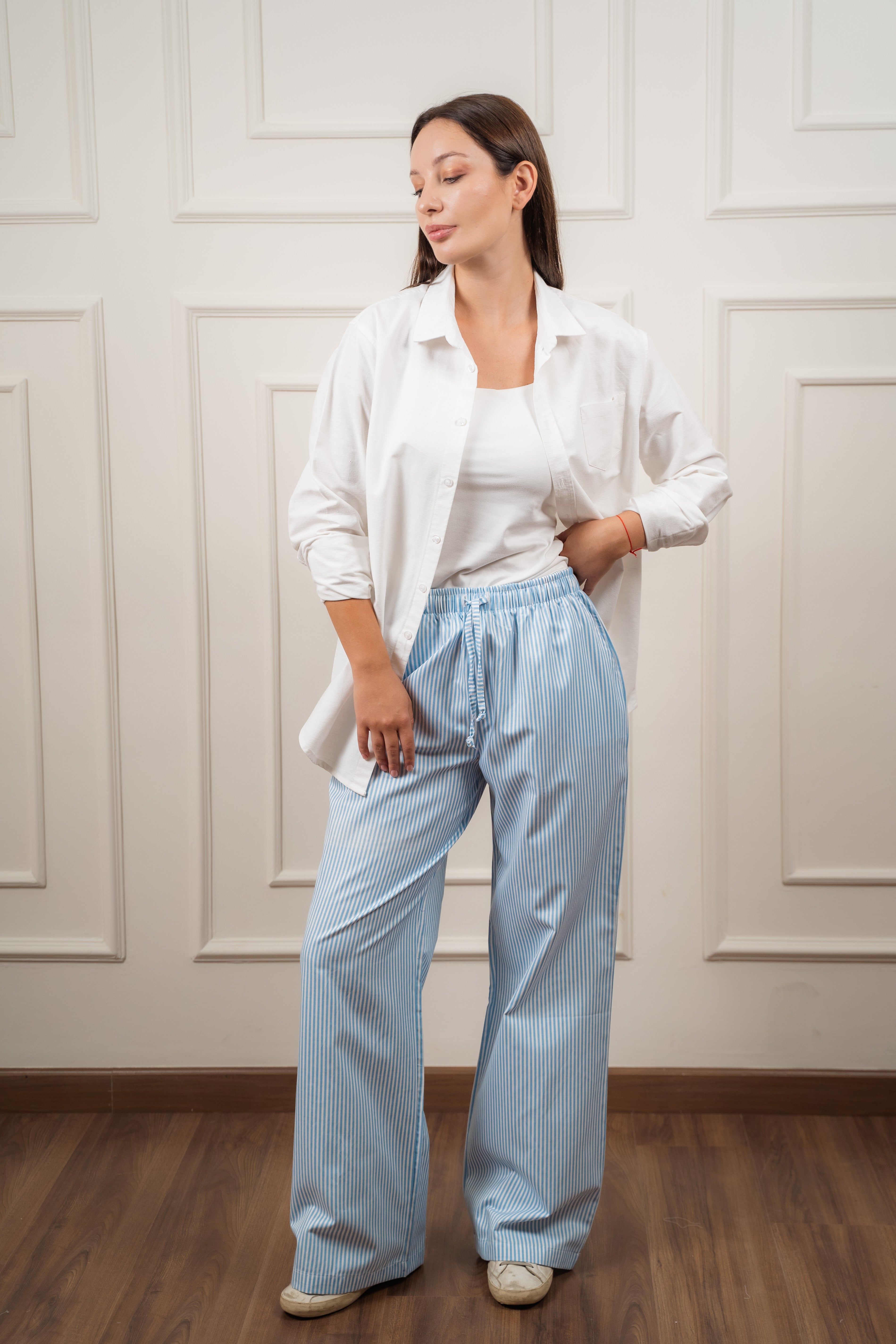 Straight-Leg Striped Trousers