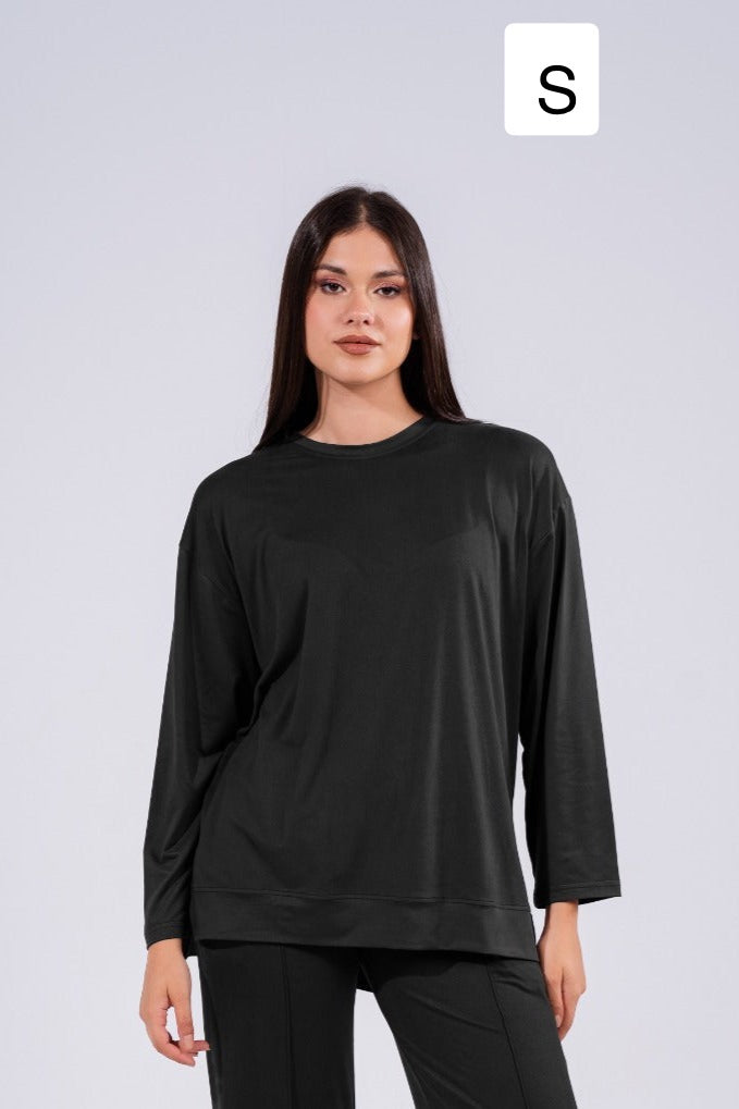 Long Sleeved Top In Black