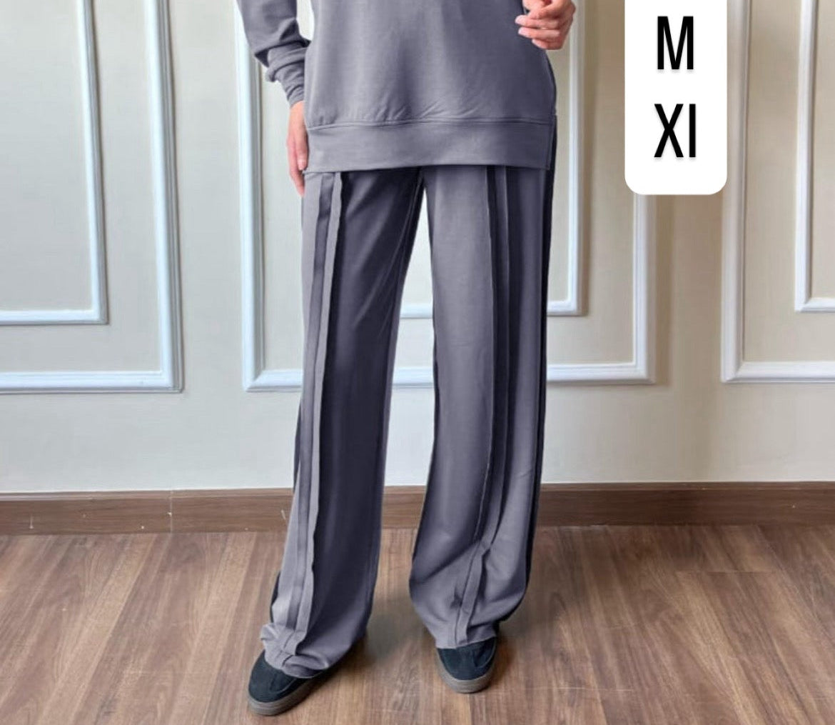 Raw Edge Pants In Grey