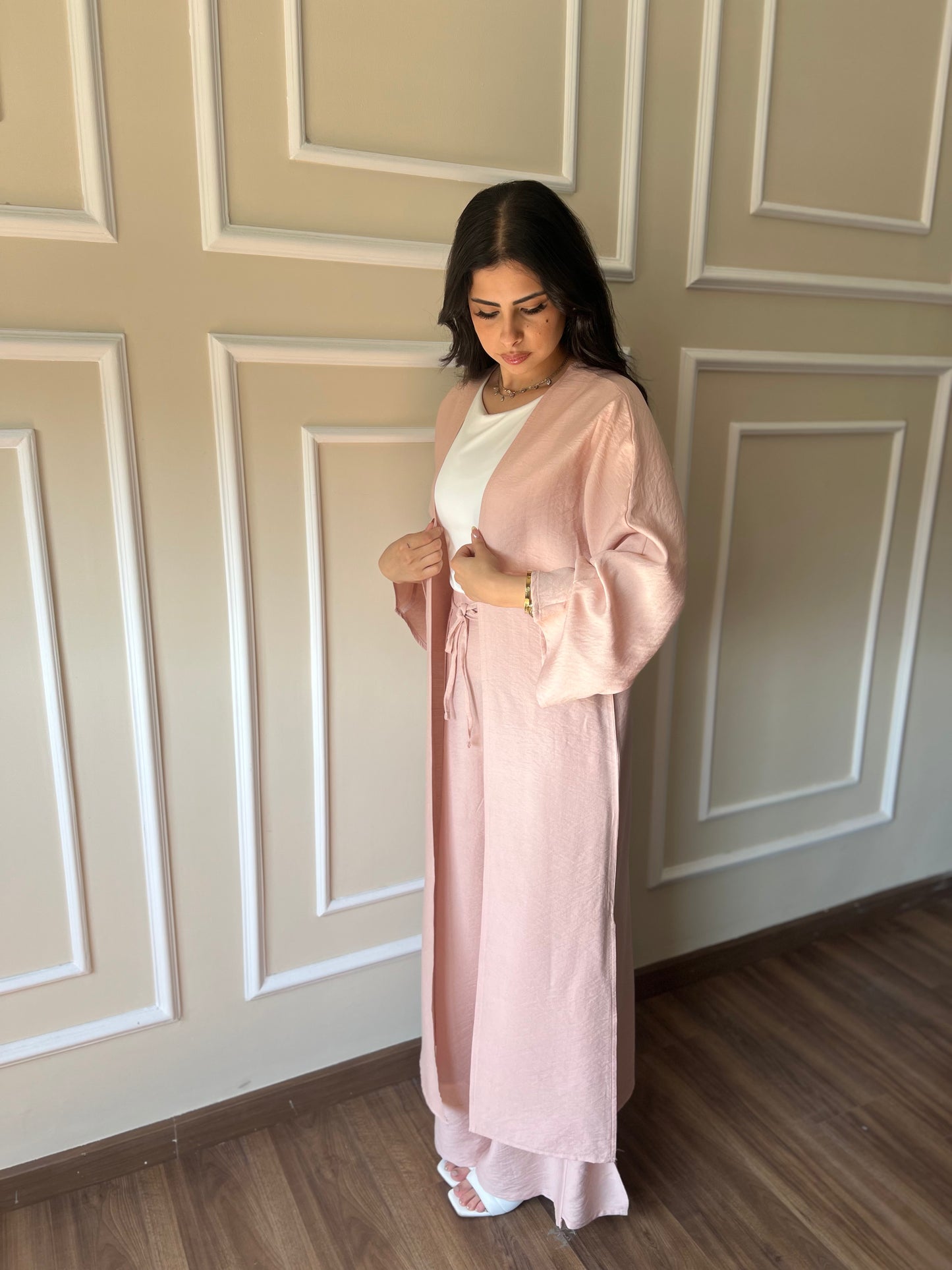 Warrped Trouser Set |Powder Pink