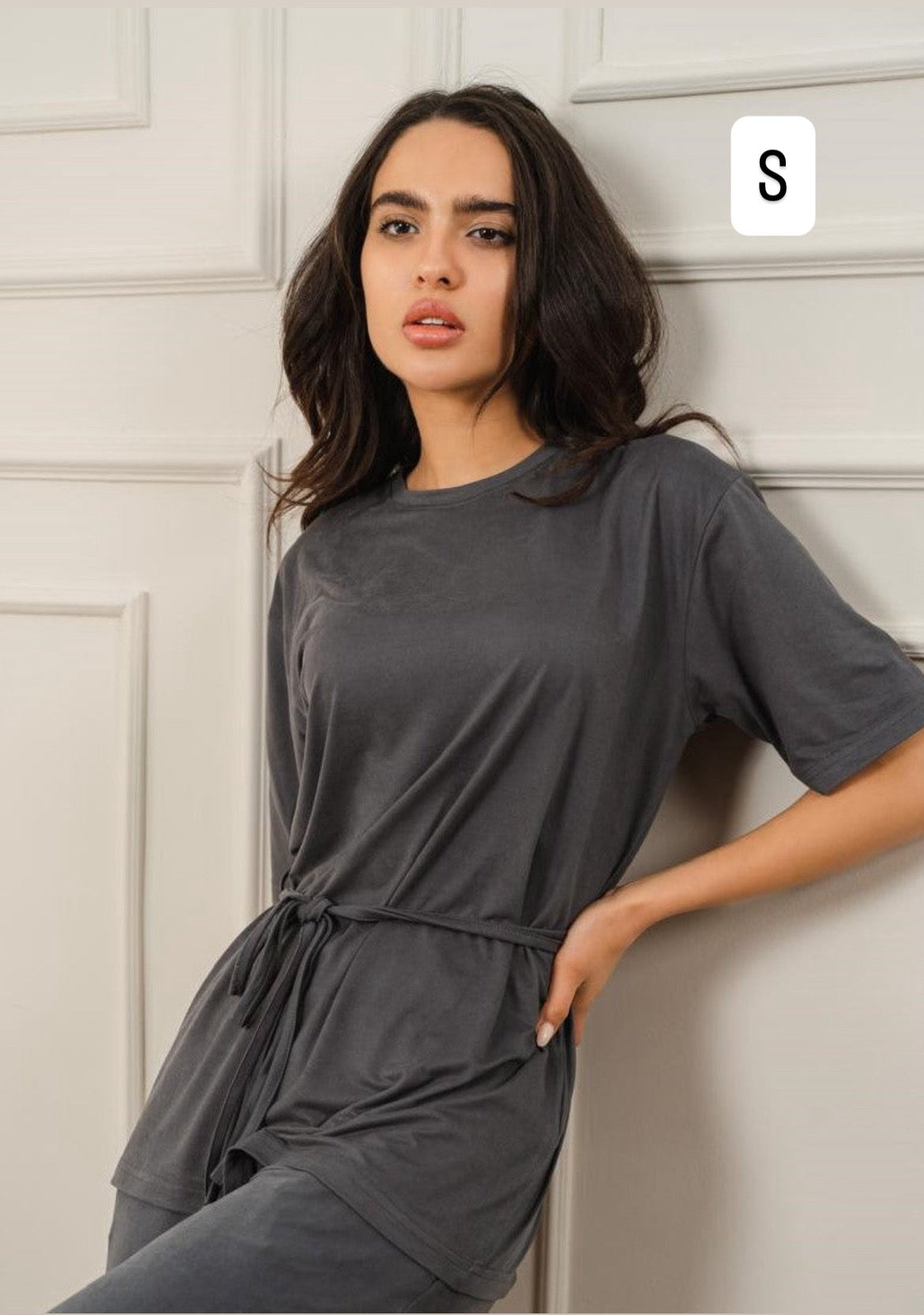 Victoria Cotton T-Shirt | Gray