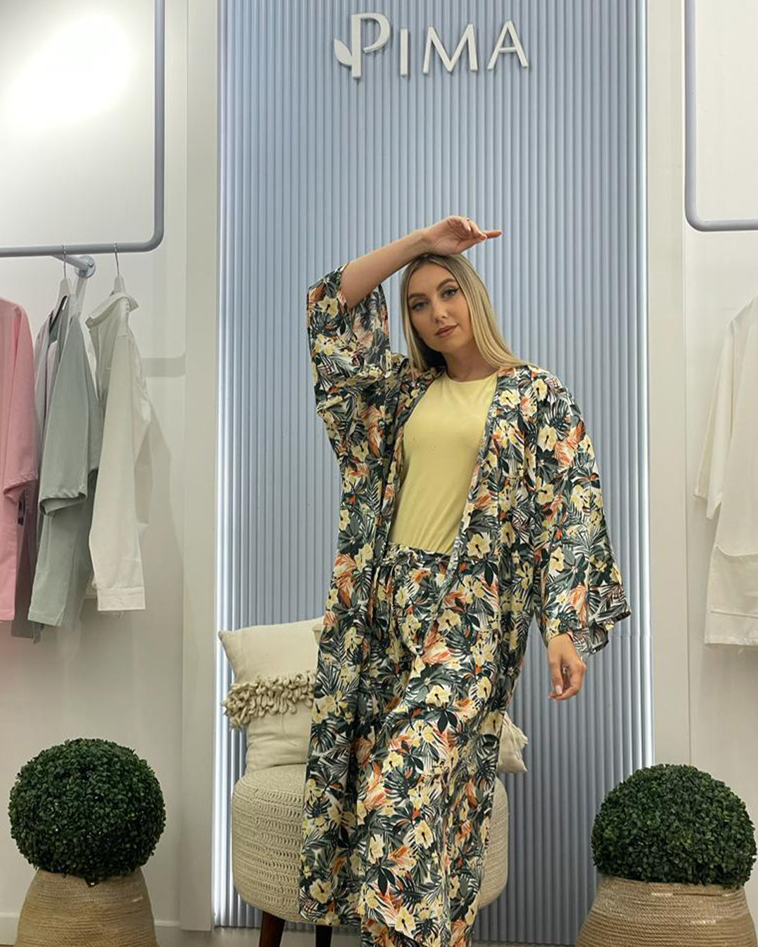 Printed Kimono In Green
