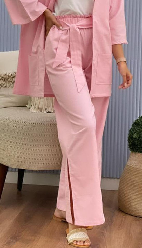 Linen Wide-Leg Pants
In Pink