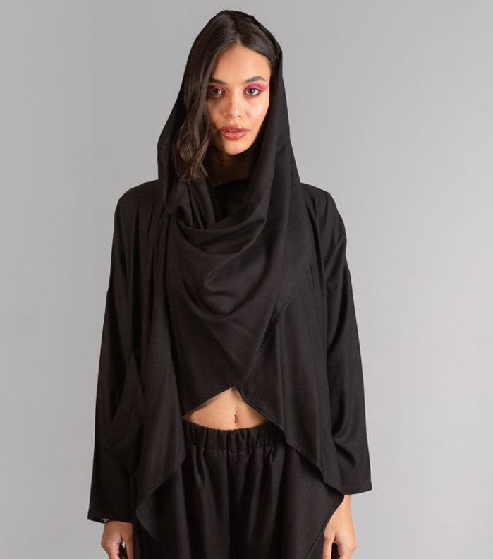 Wrap It Up Kimono In Viscose| Black