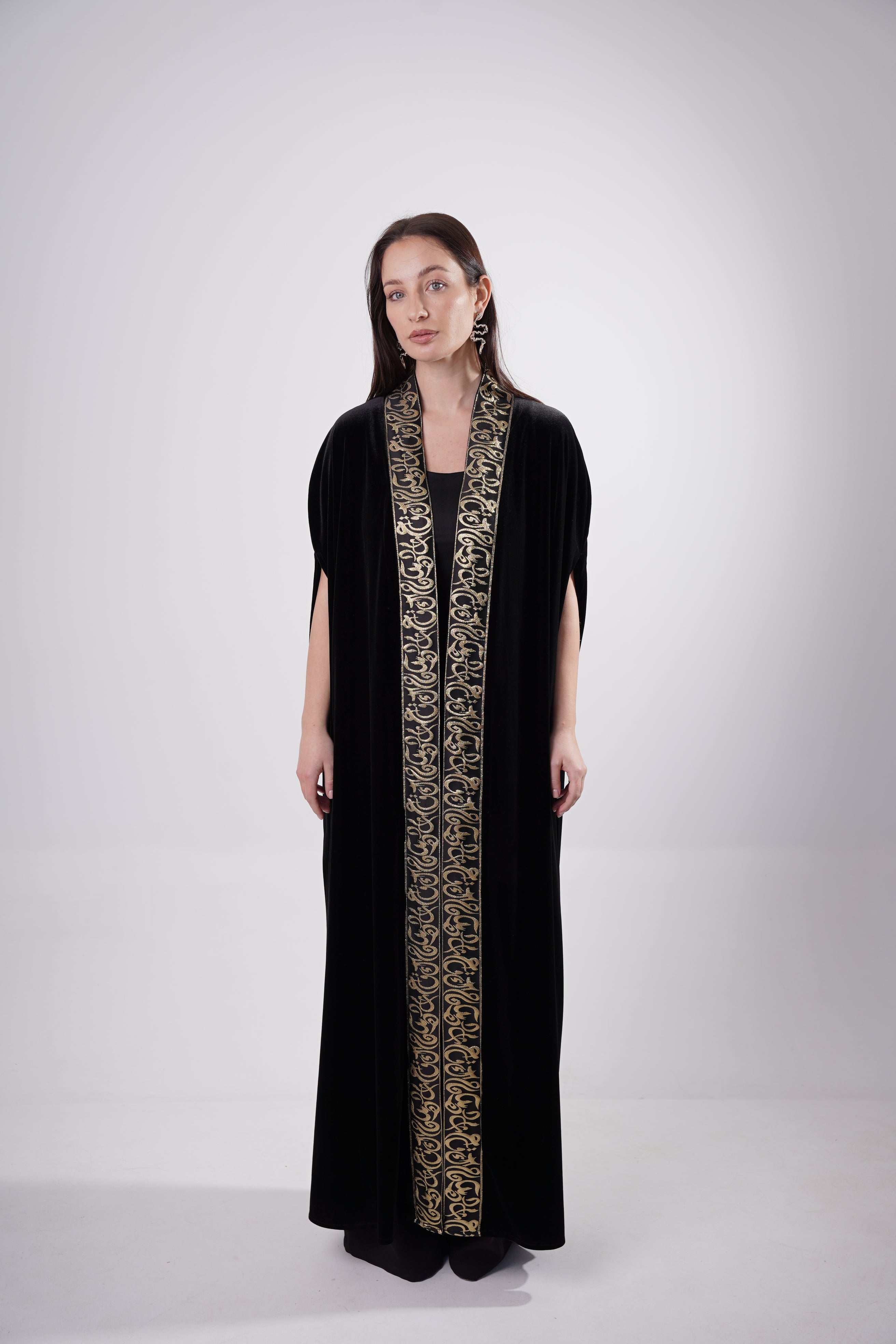 Arabic Calligraphy Velvet Abaya