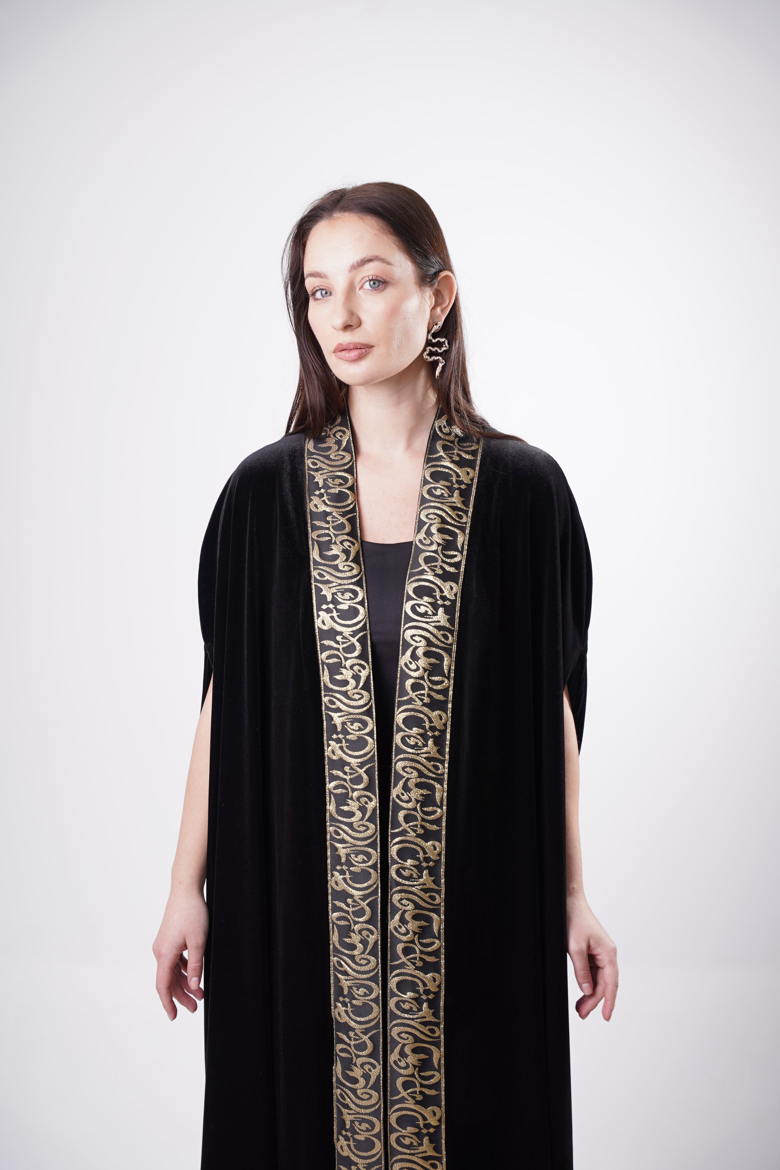 Arabic Calligraphy Velvet Abaya