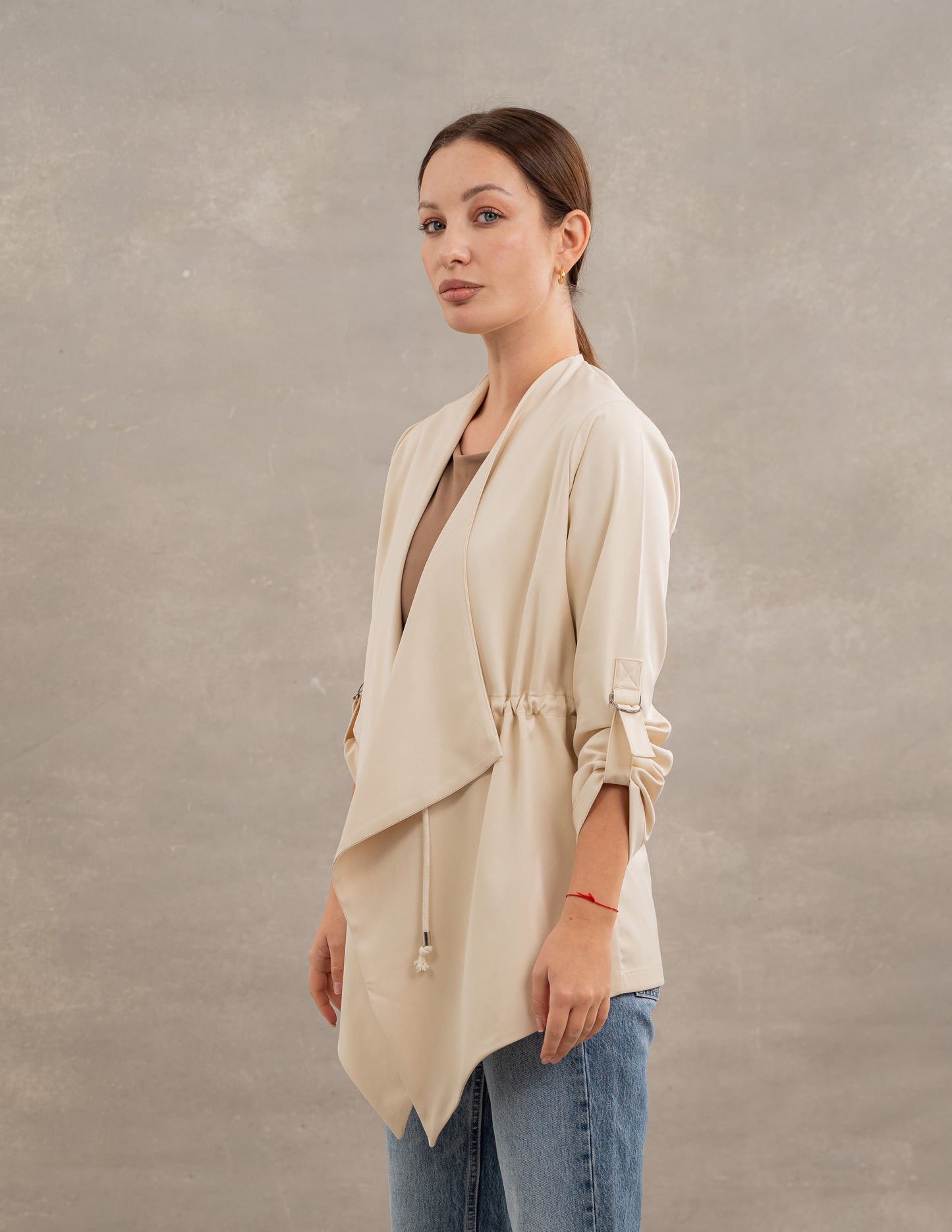 Summer Belted Jacket In Beige