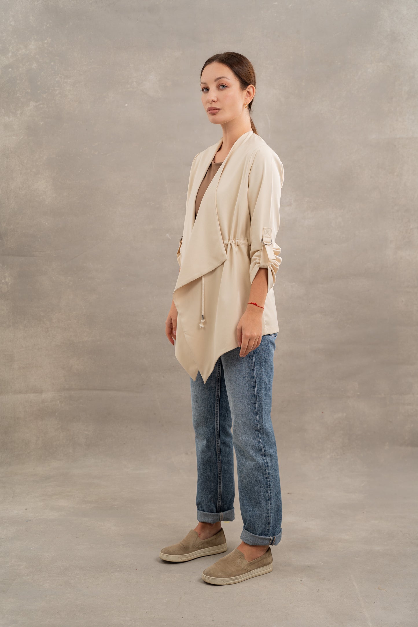 Summer Belted Jacket In Beige