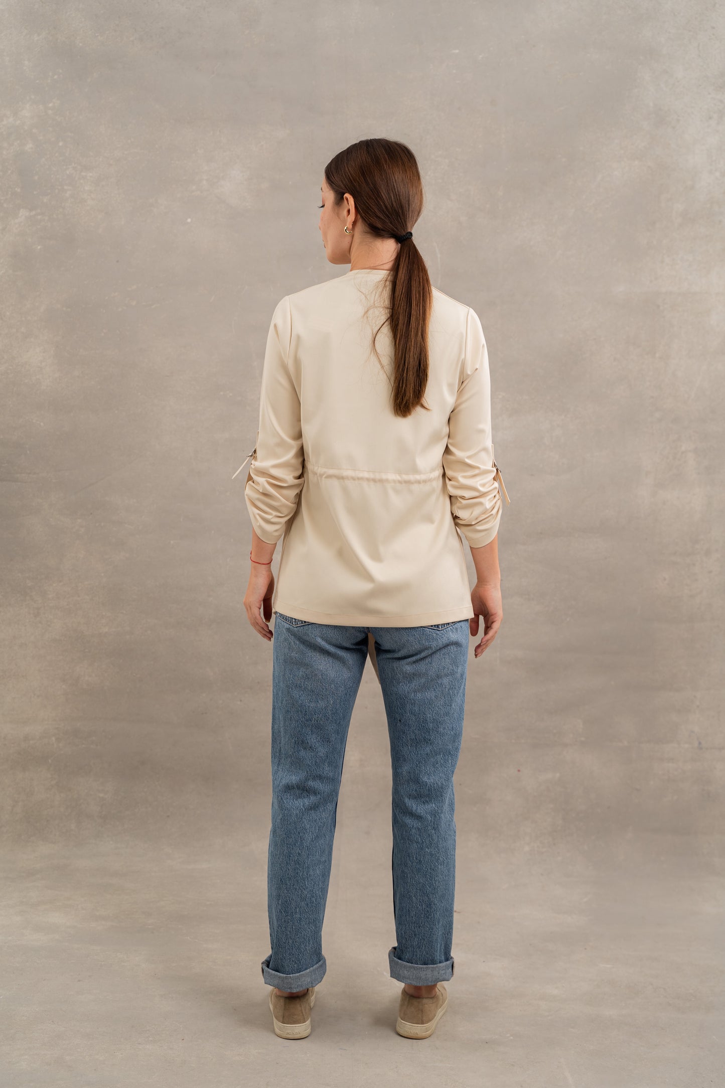 Summer Belted Jacket In Beige