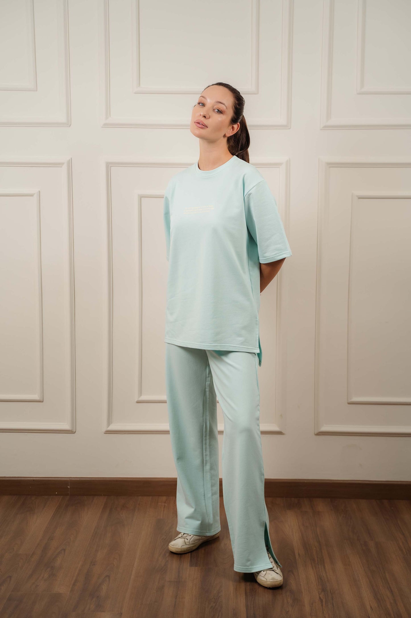 Cotton Everyday Tracksuit In Baby-Blue