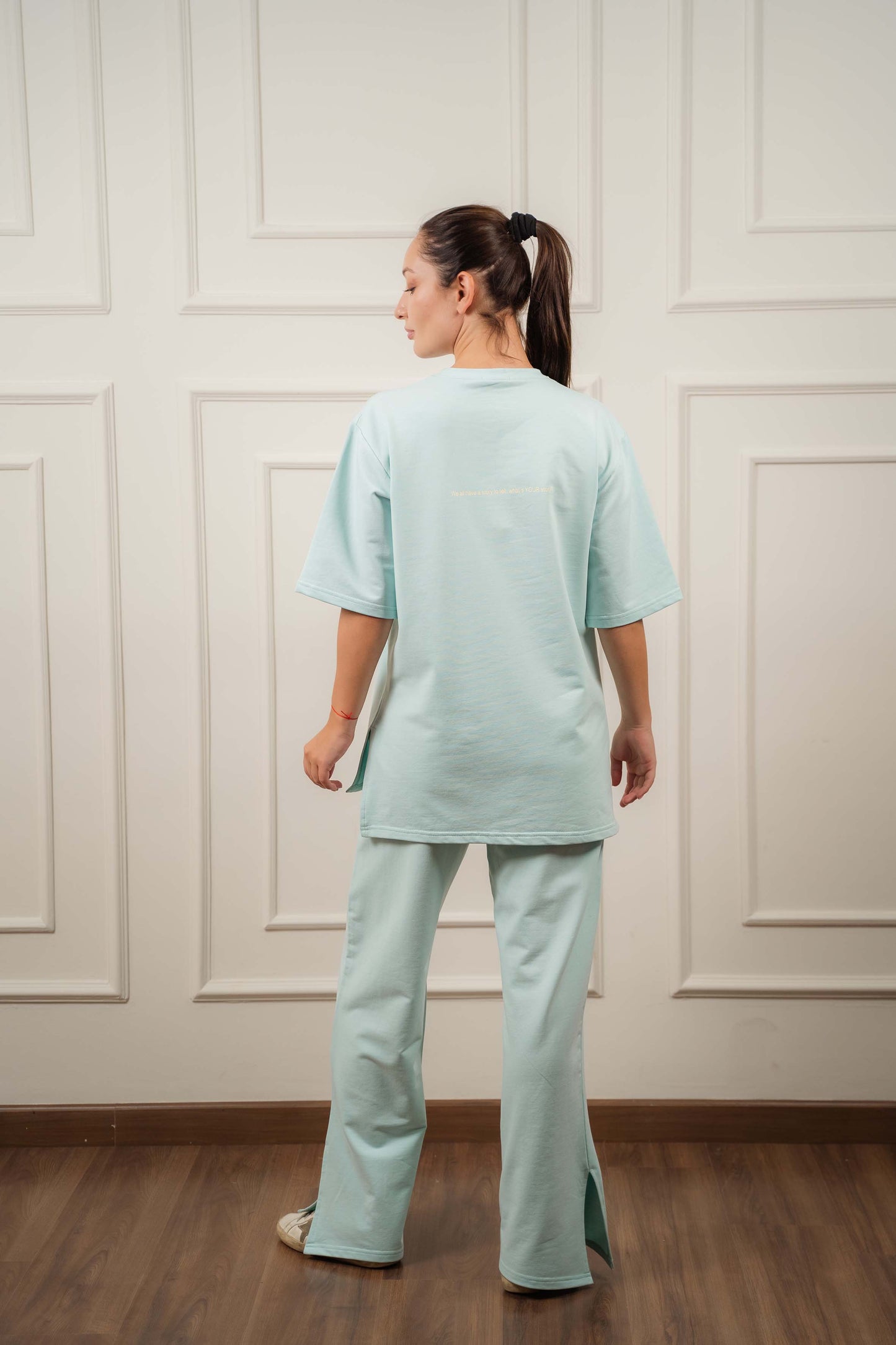 Cotton Everyday Tracksuit In Baby-Blue