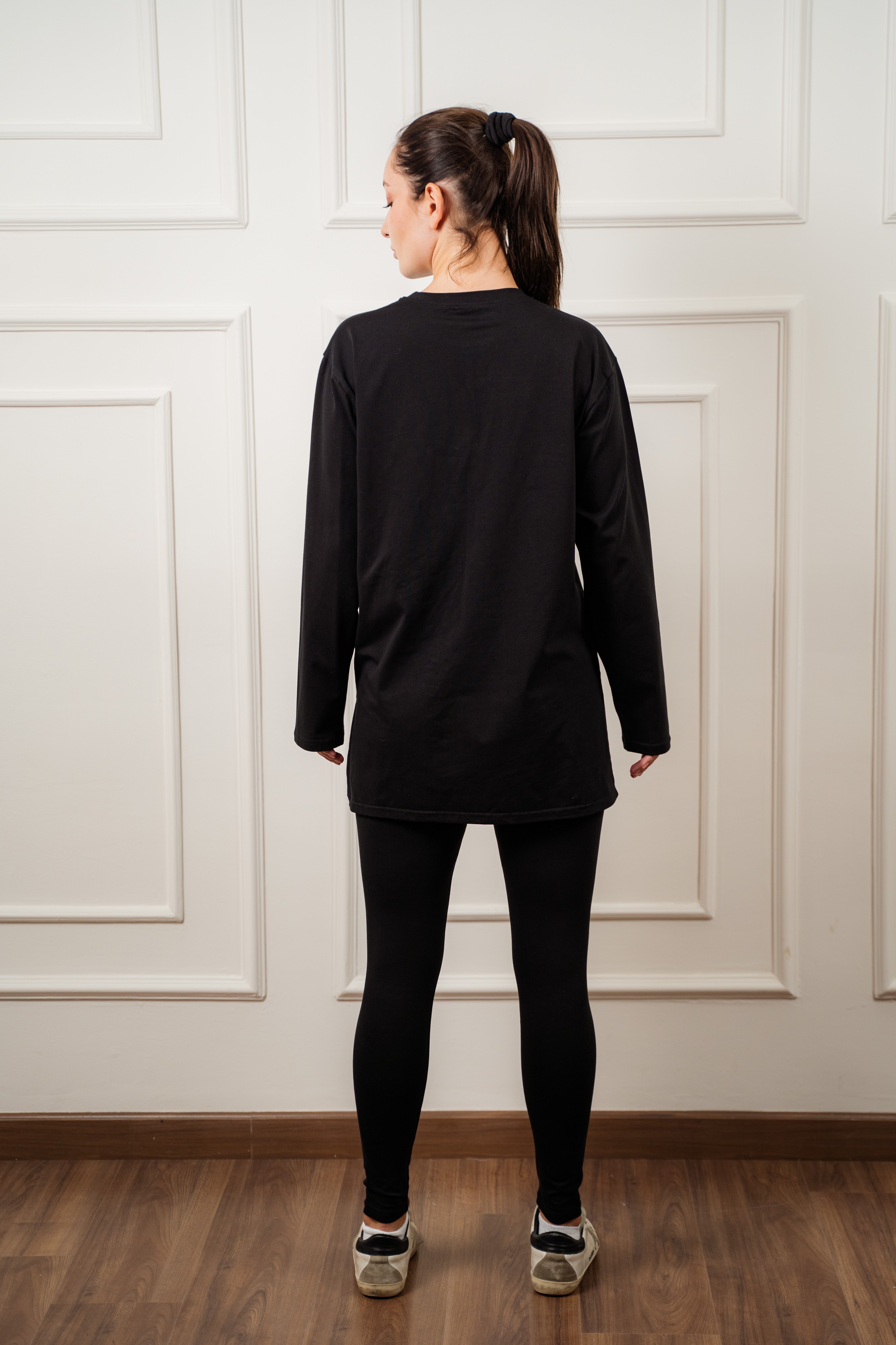 Leggings set with side slit long sleeve top