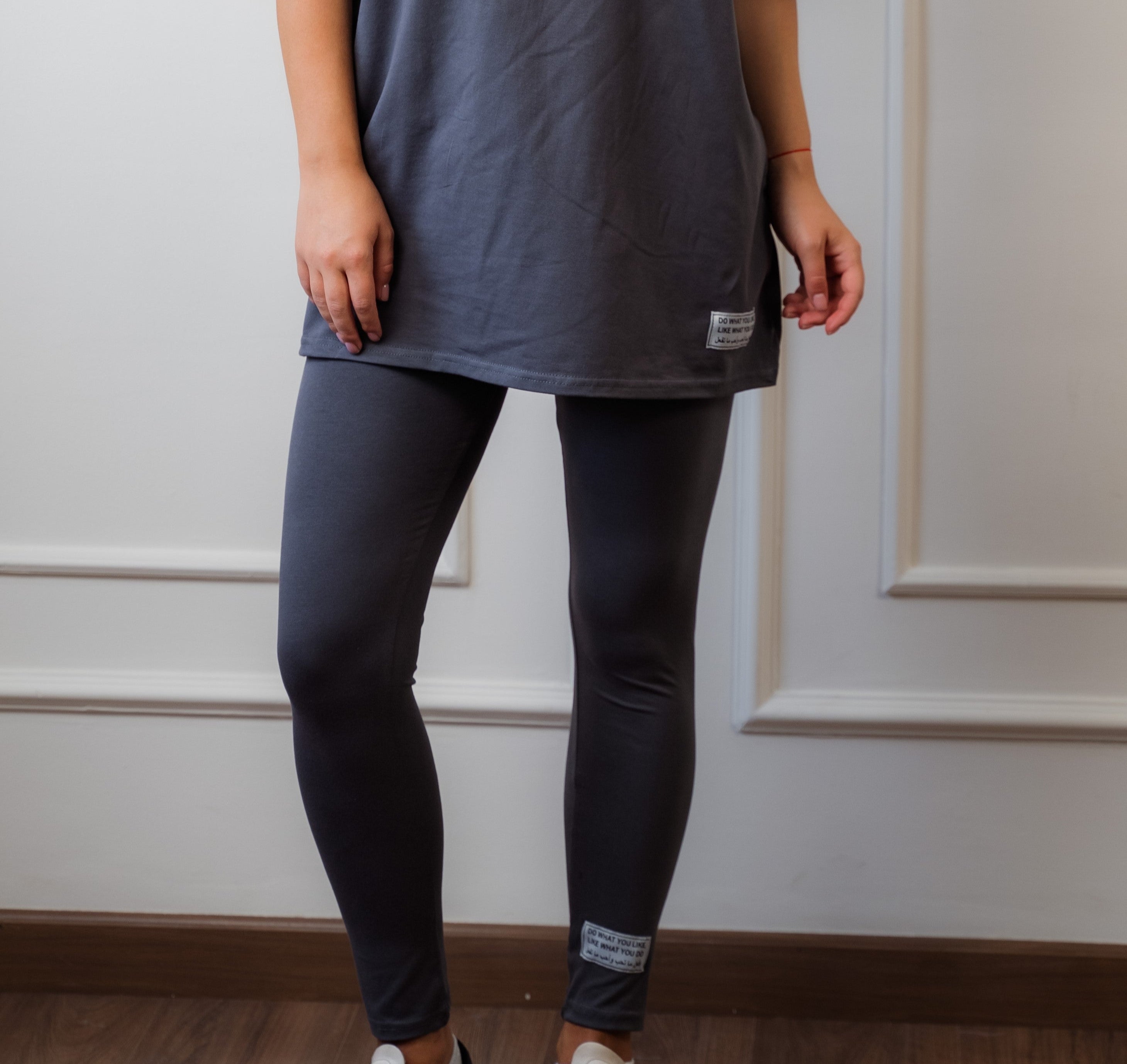 Active Legging In Cotton | Grey
