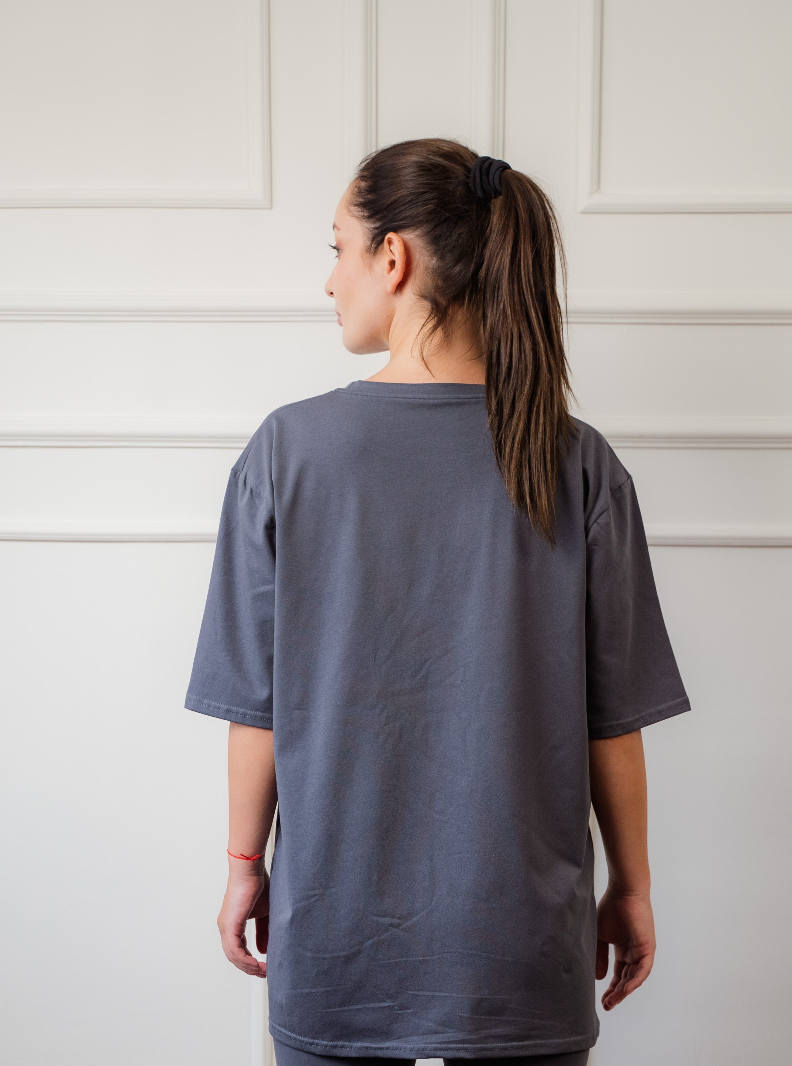 Oversized Cotton T-Shirt In Gray