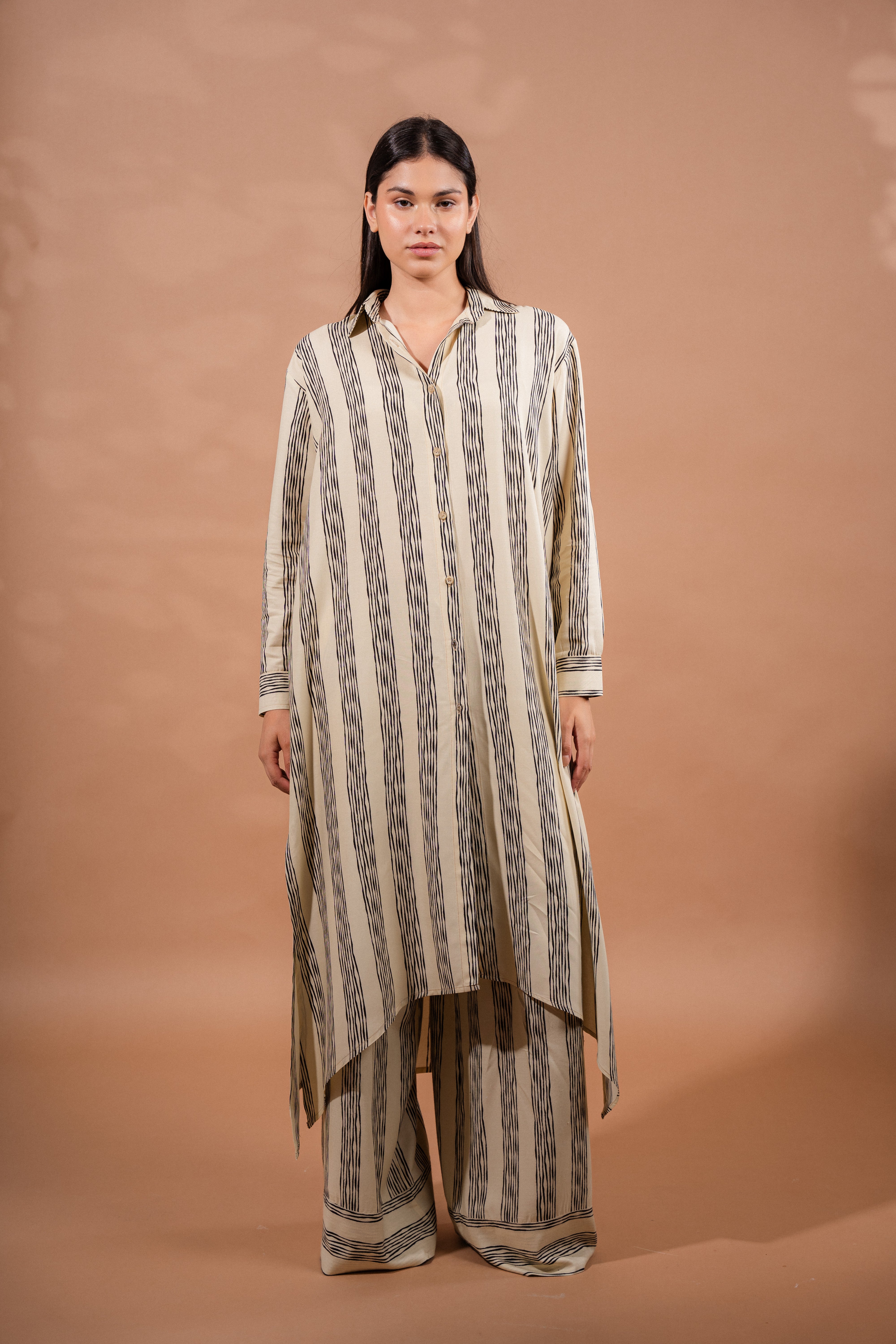 Striped cardigan set