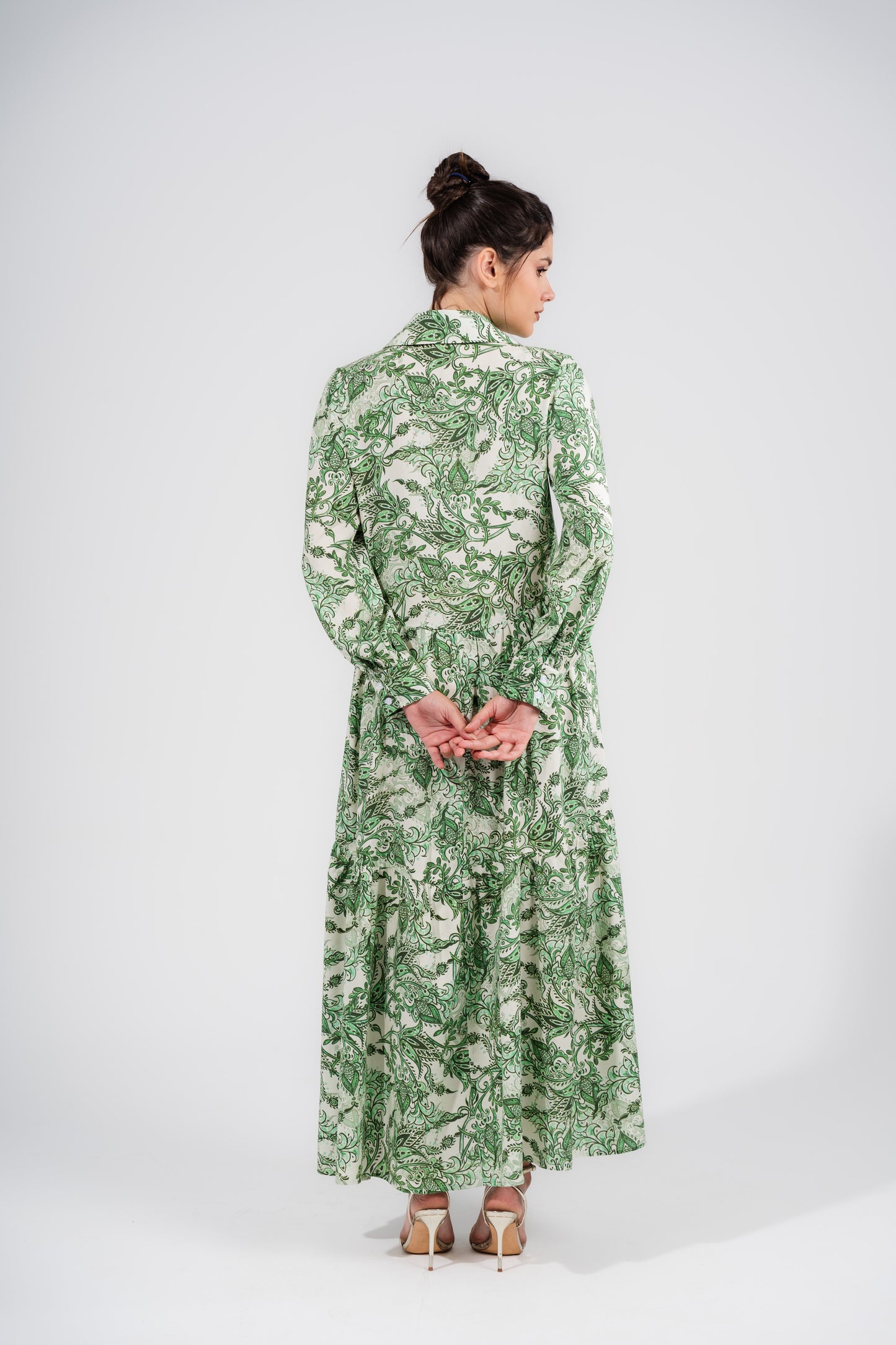 Printed Long Dress | Green