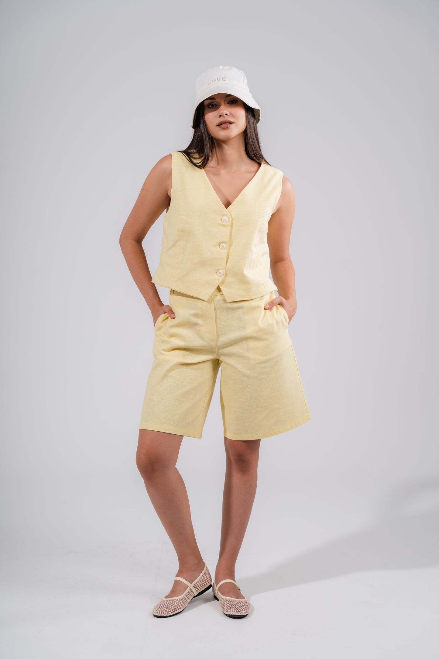 Linen Short In Yellow