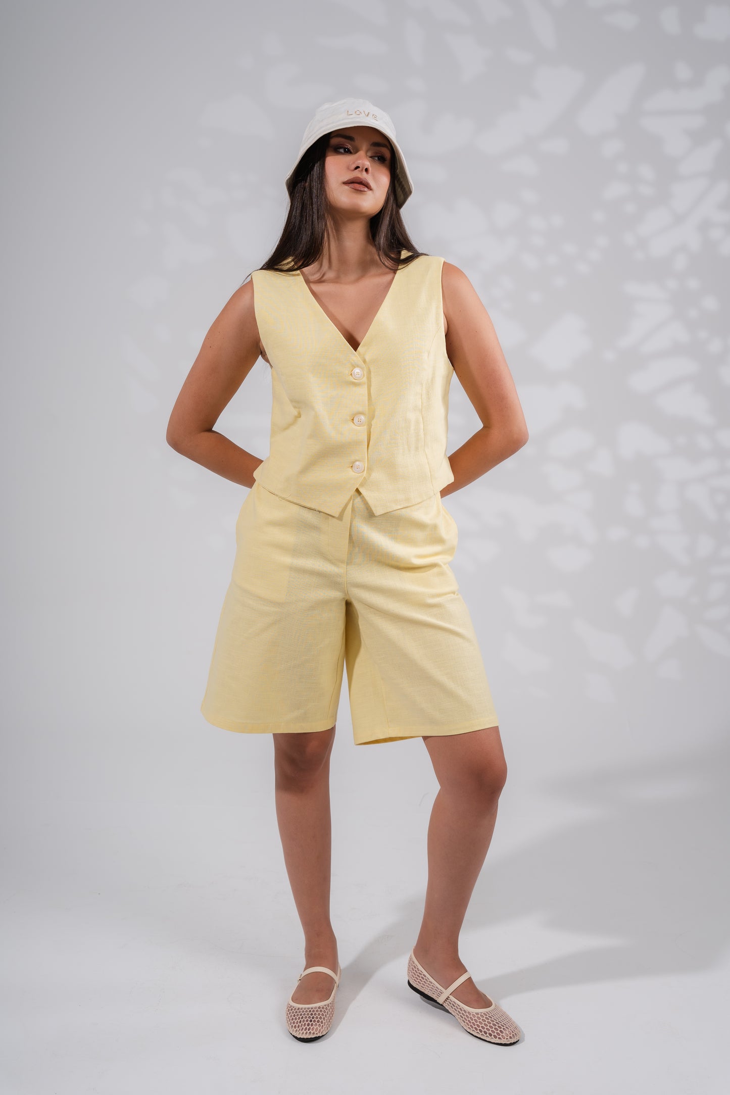 Linen Short In Yellow