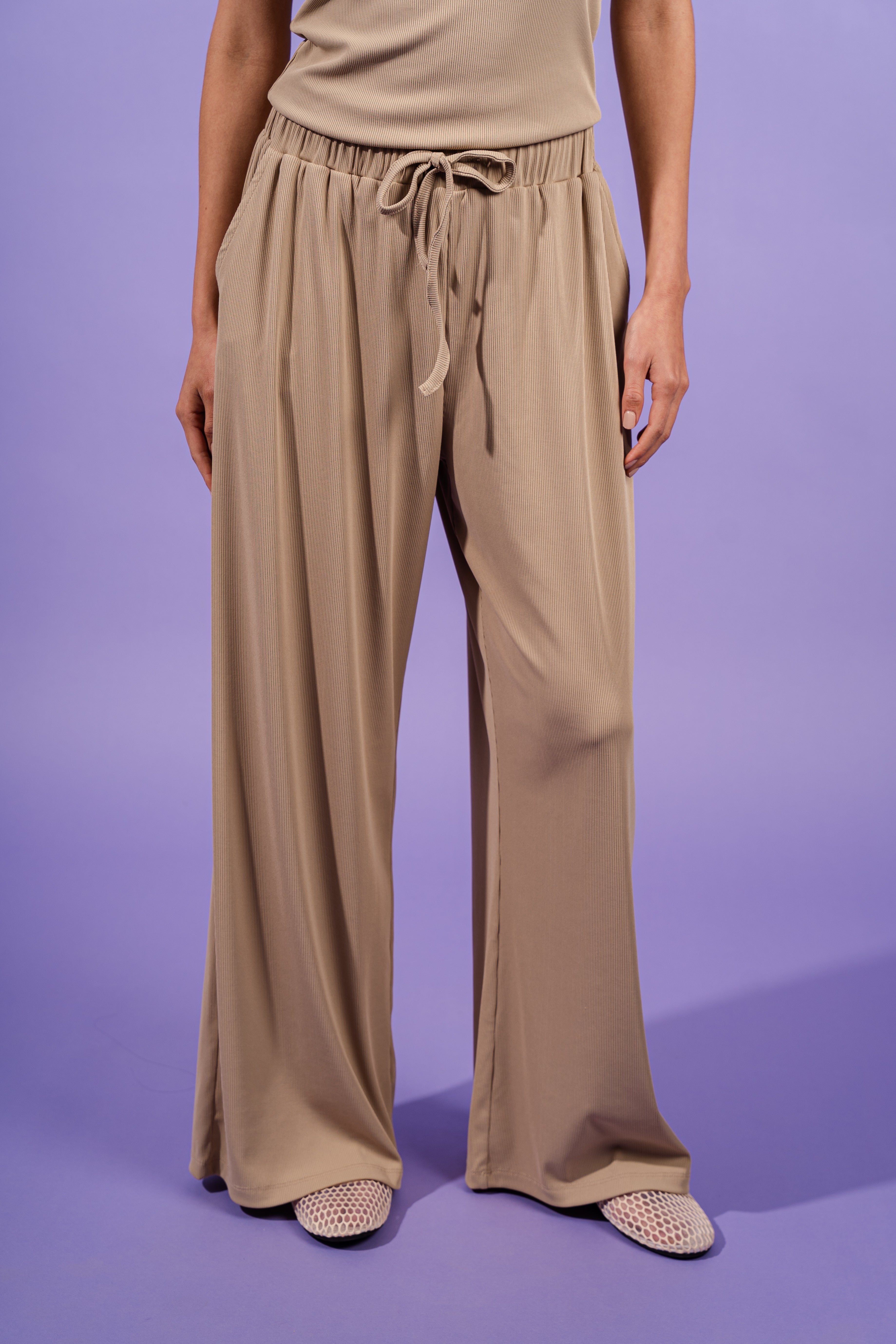 Ribbed Wide Leg Pants