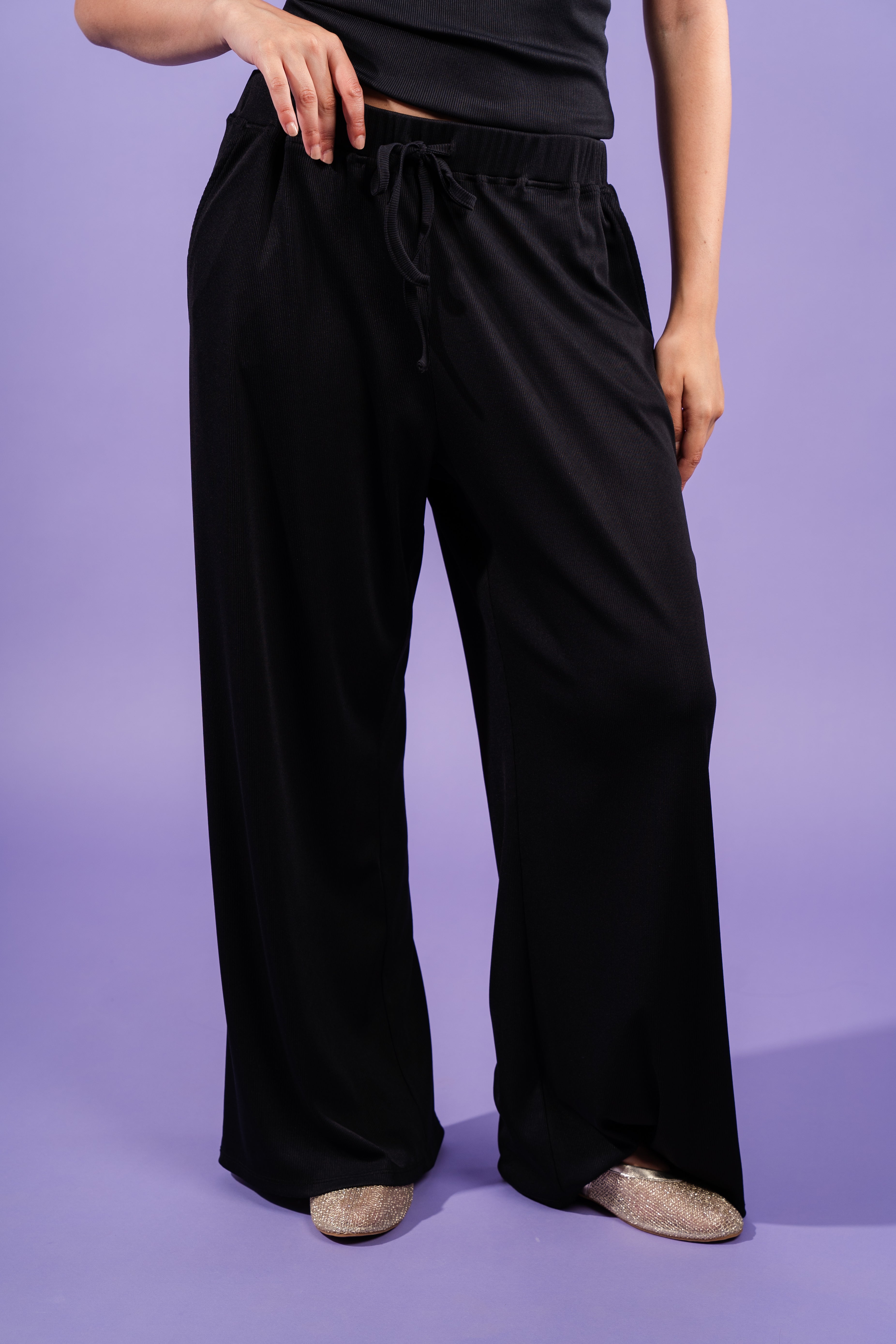 Ribbed Wide Leg Pants