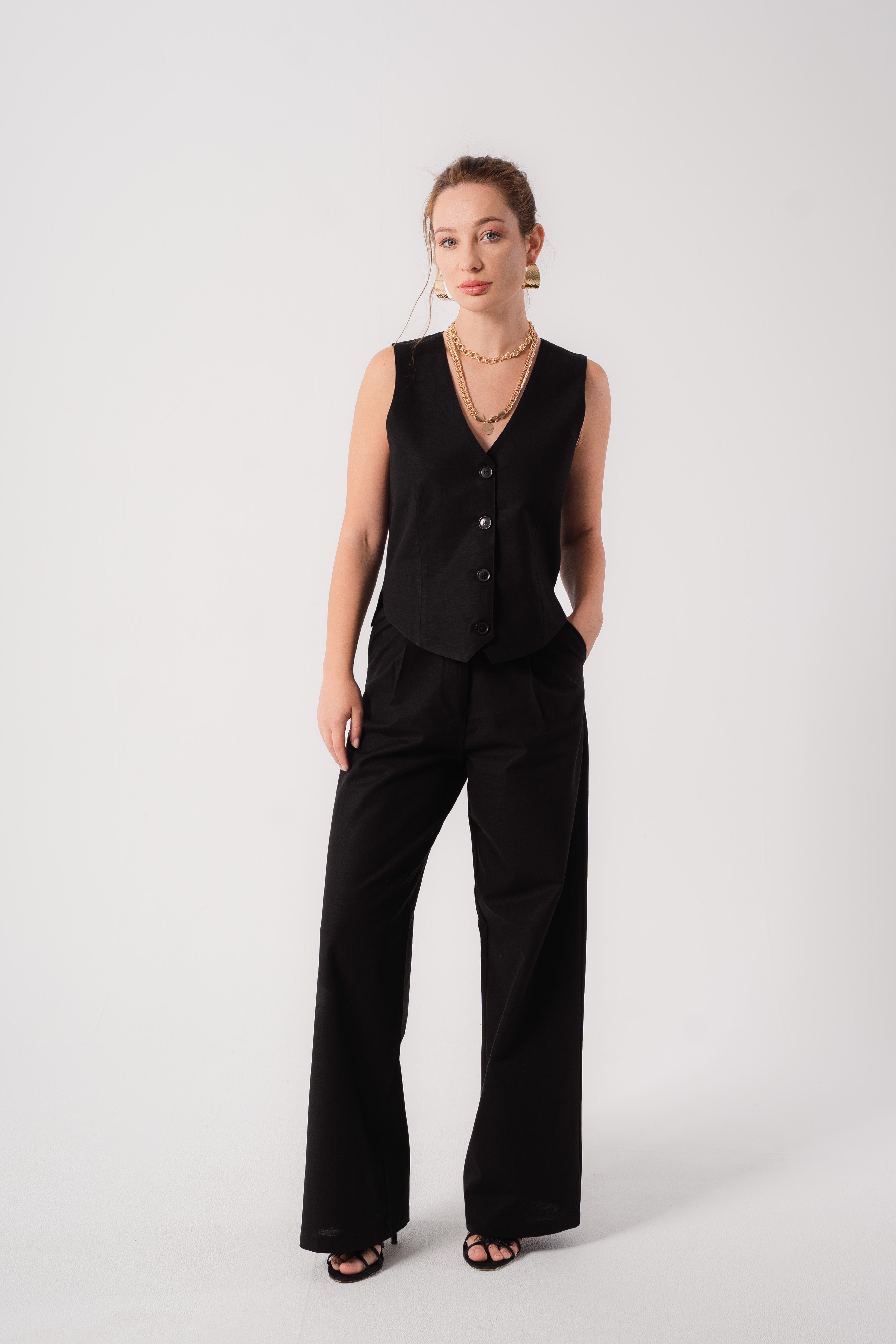 Black Straight Cut Pants