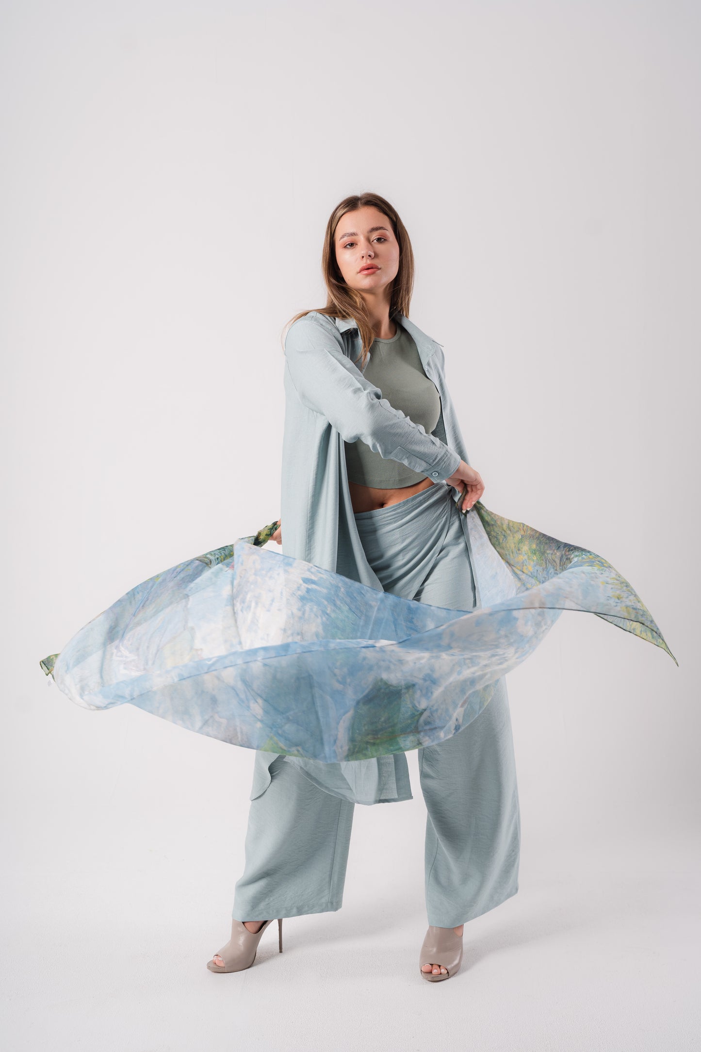 L-I -Wrapped Linen Pants I Mint