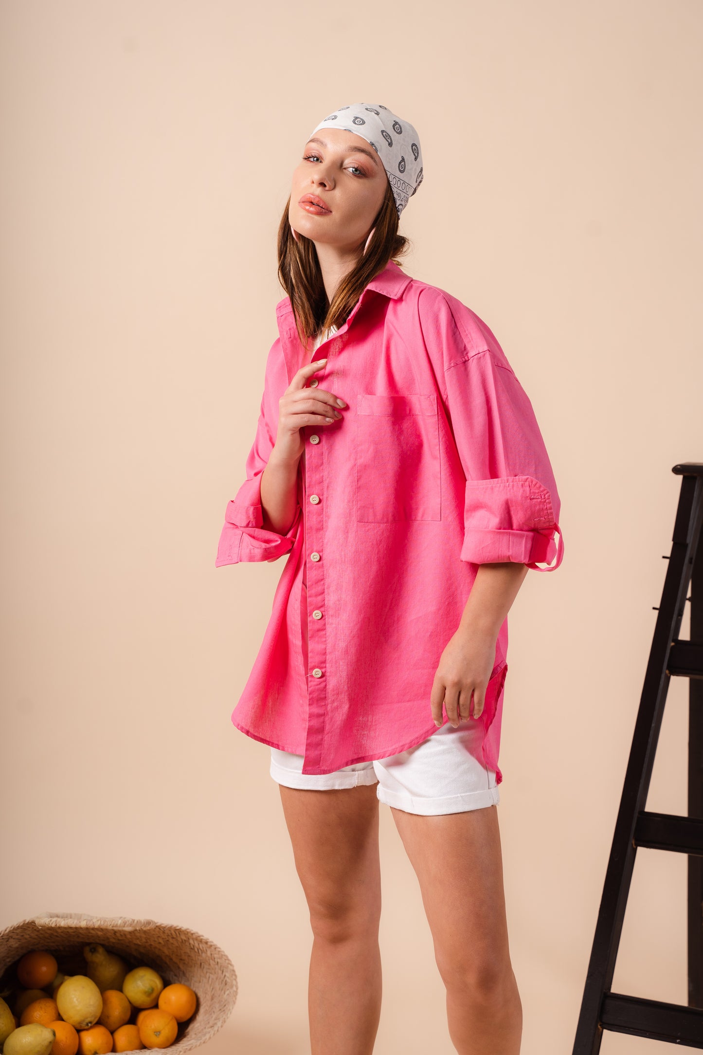 Oversized Basic Shirt l Fuchsia