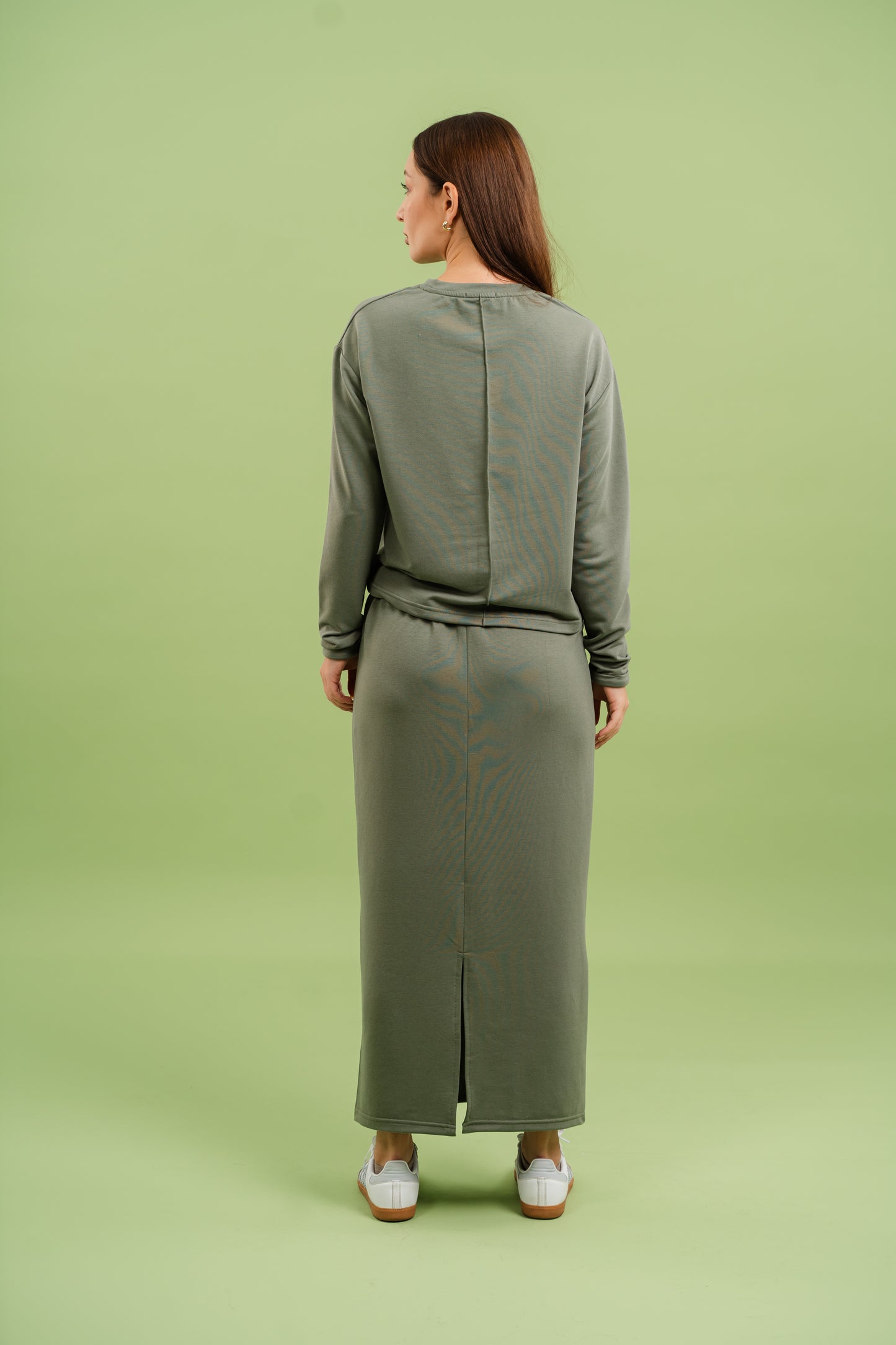 Pencil Skirt Set In Olive