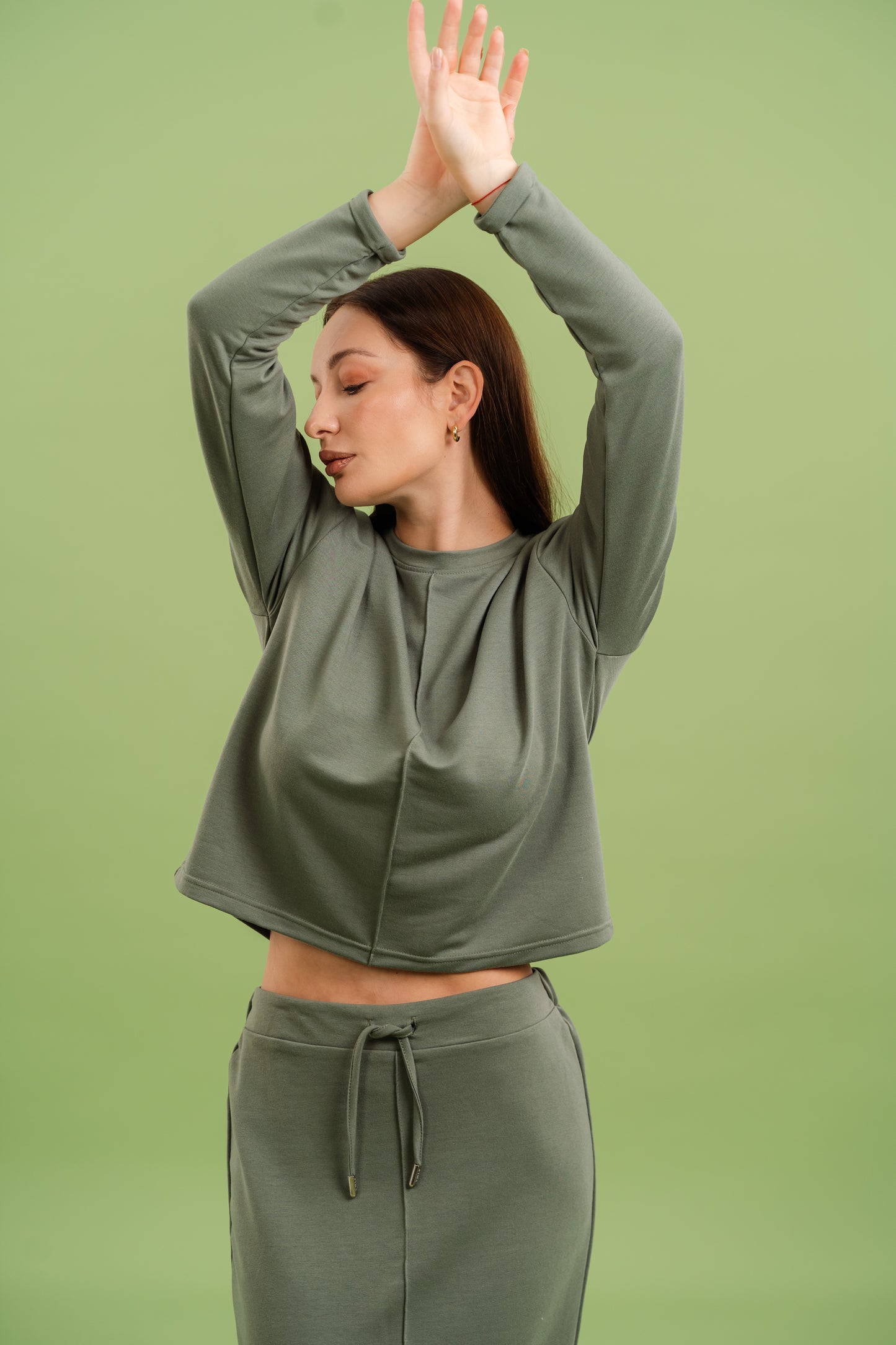 Pencil Skirt Set In Olive