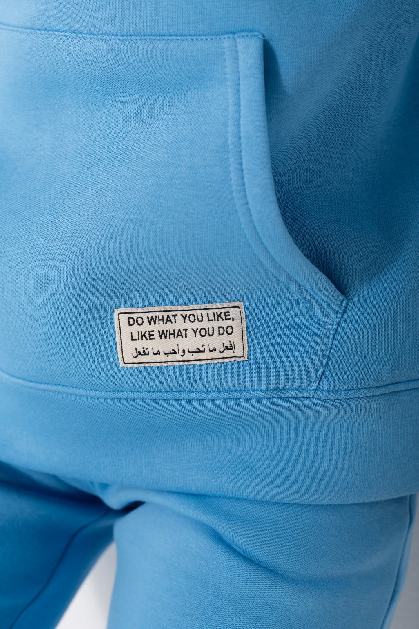 Basic Melton Hoodie Set In Baby-Blue
