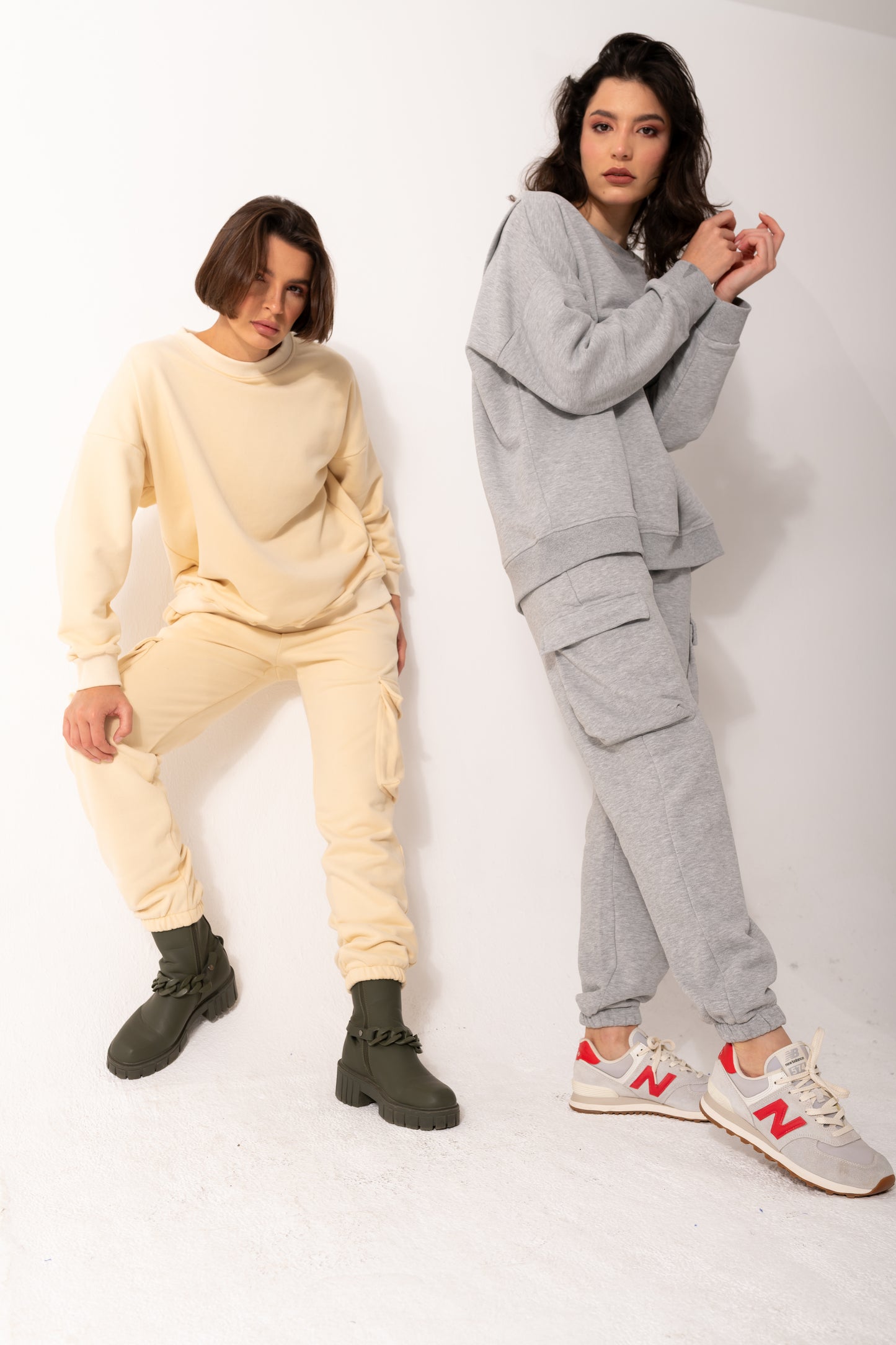 Back Slit Set In Gray/ Heavy Cotton