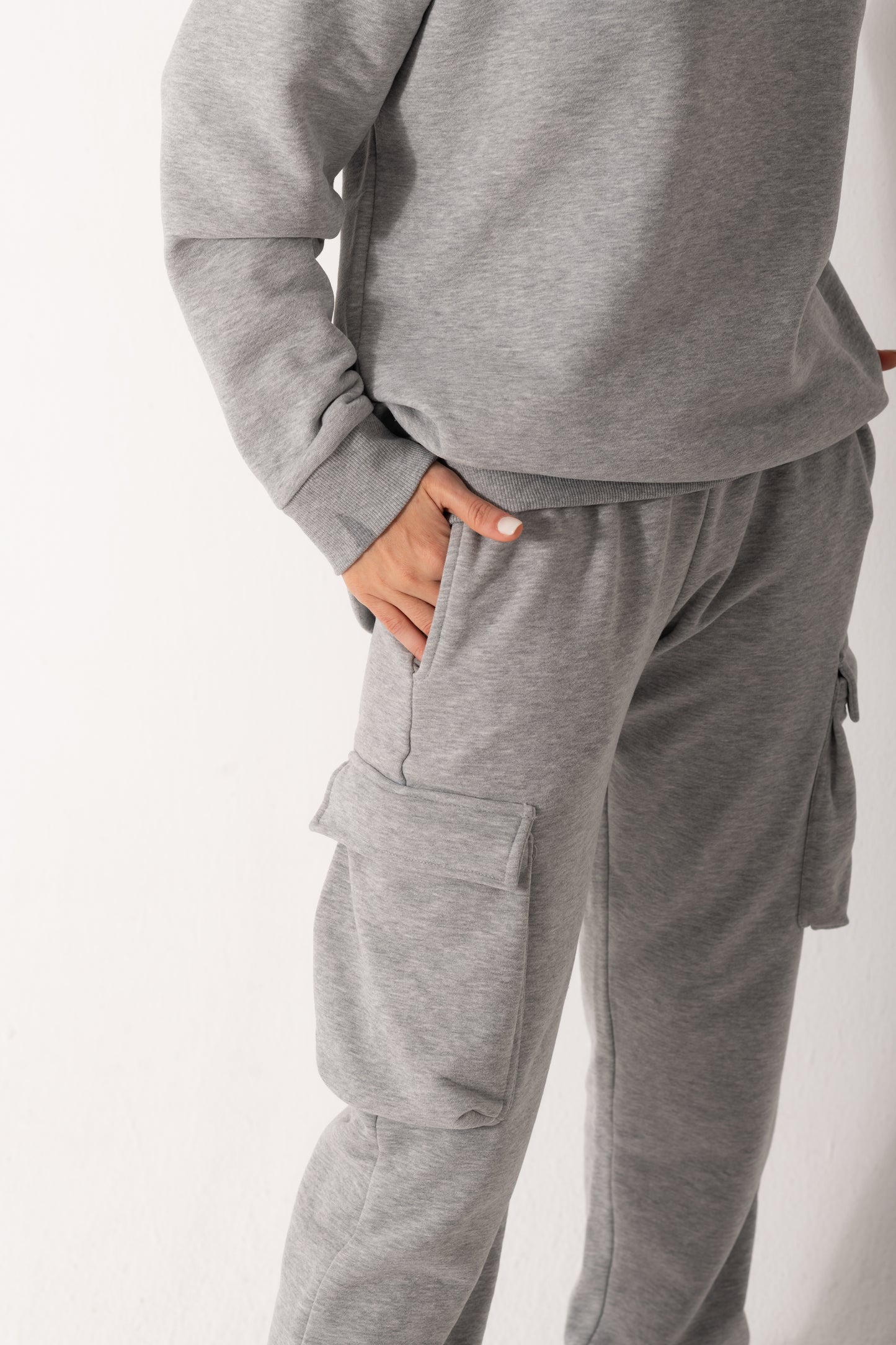 Back Slit Set In Gray/ Heavy Cotton